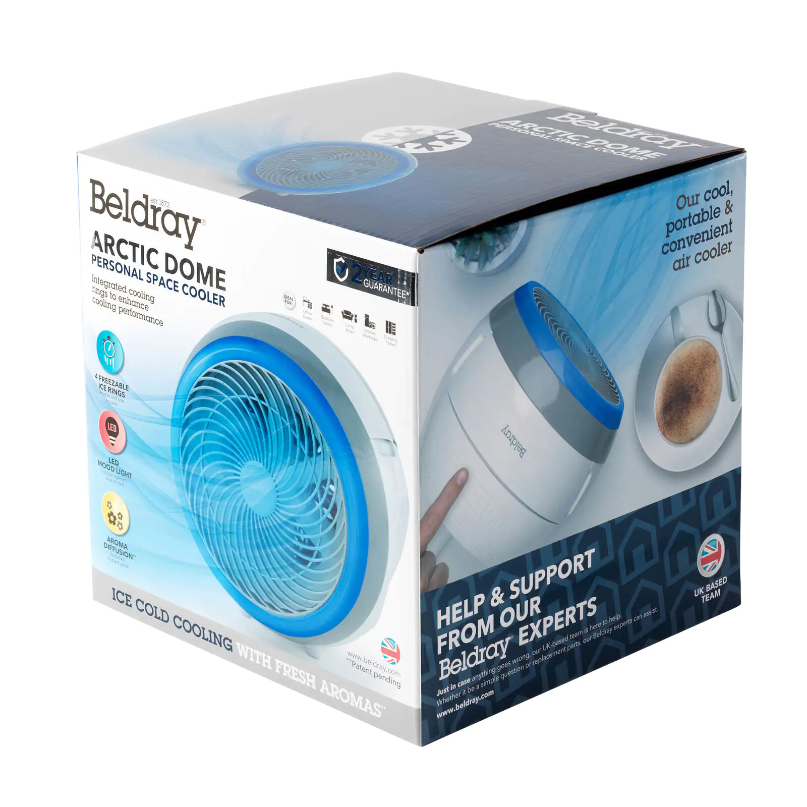 5054061374421_12 Beldray Mini Air Cooler Arctic Dome 10 Watt, Ø 19 cm