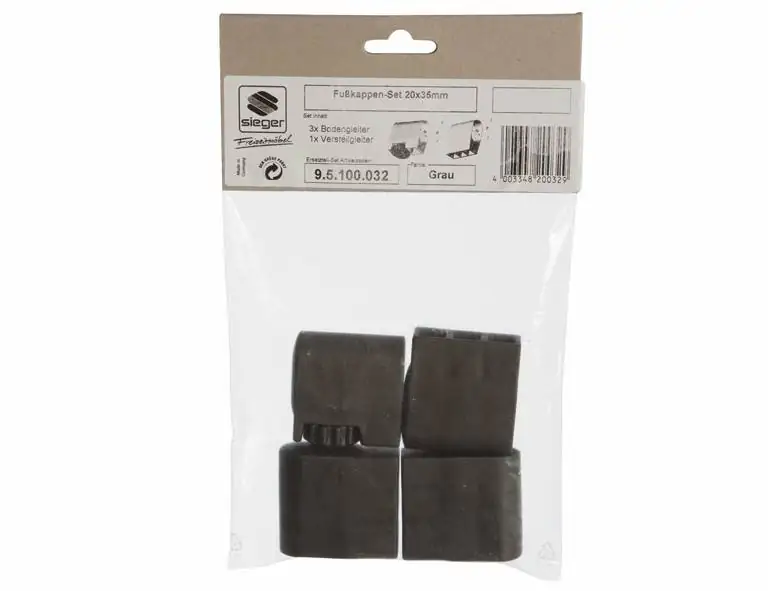 Sieger Fußkappenset 4er 20 x 35 mm, grau