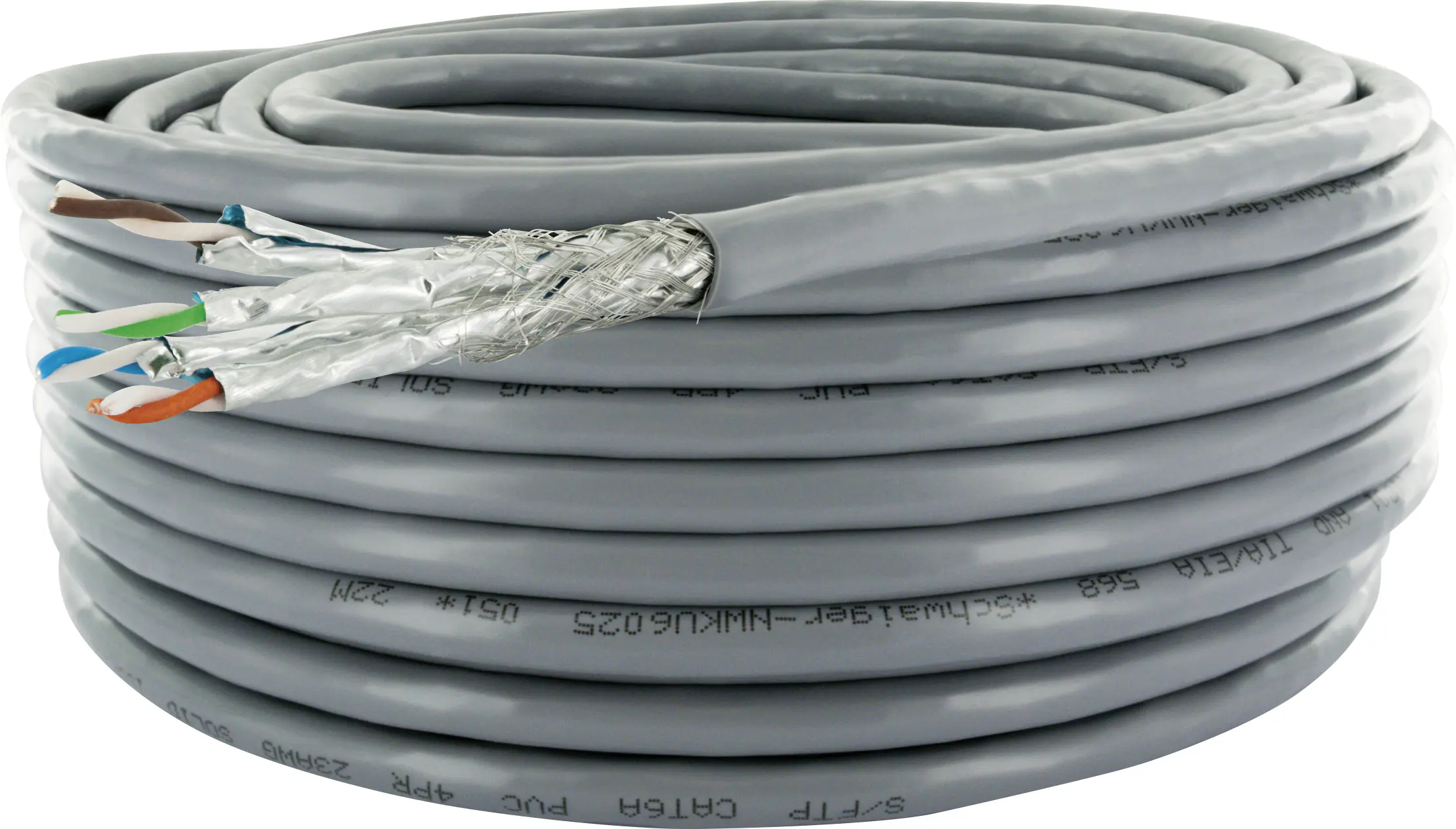 Schwaiger CAT 6A Netzwerkkabel (S/FTP) 25m, grau