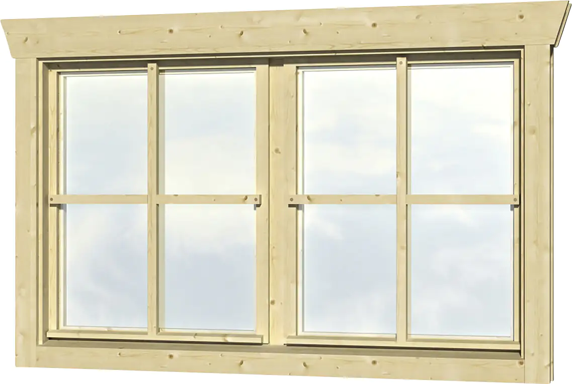 SKAN HOLZ Doppelfenster BxH 2 x 57,5 x 70,5 cm für 28 mm Häuser