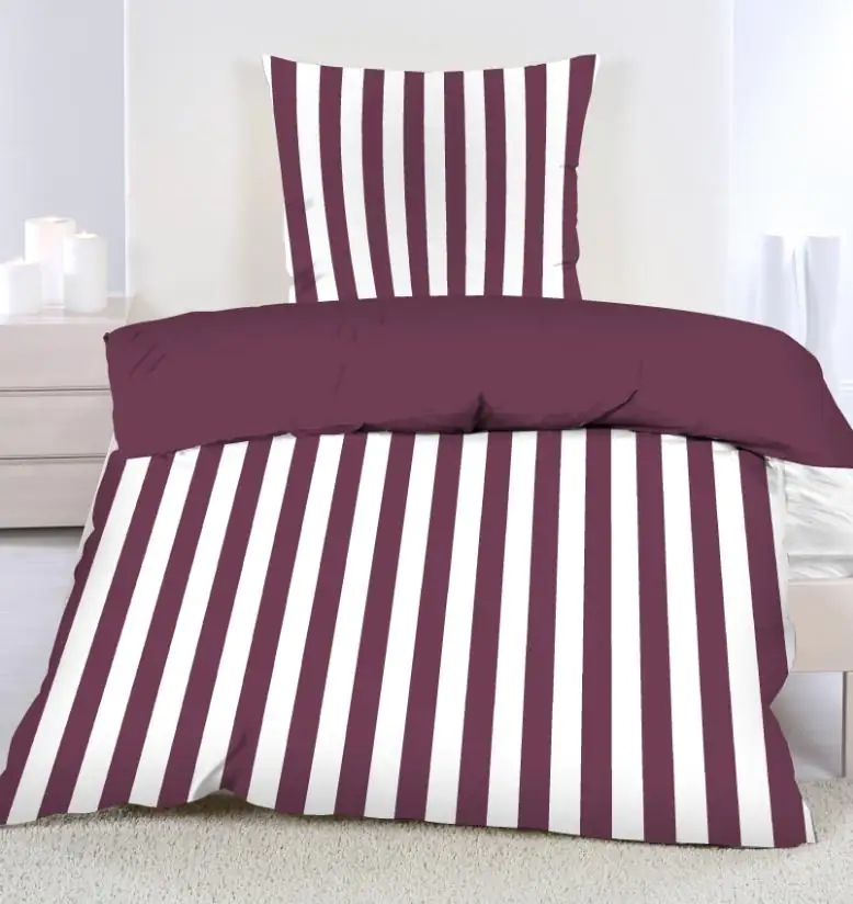 Bettwäsche Renforce Streifen beere, 135 x 200 cm