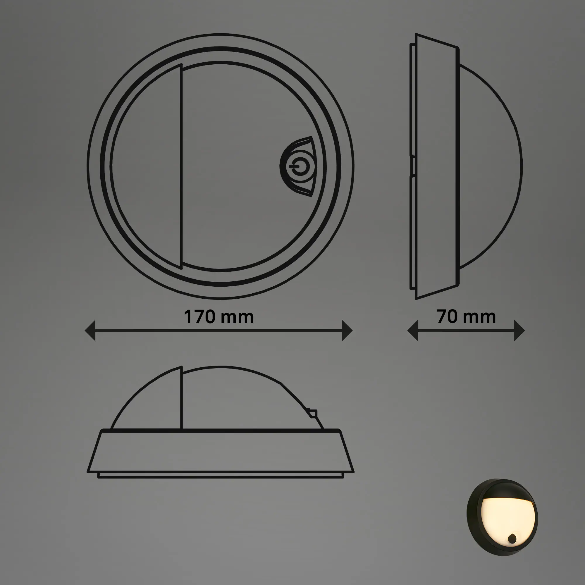 Briloner LED Akku-Außenwandleuchte Puni 4W schwarz Touch-Dimmer warmweiß Briloner LED Akku-Außenwandleuchte Puni 4W schwarz Touch-Dimmer warmweiß