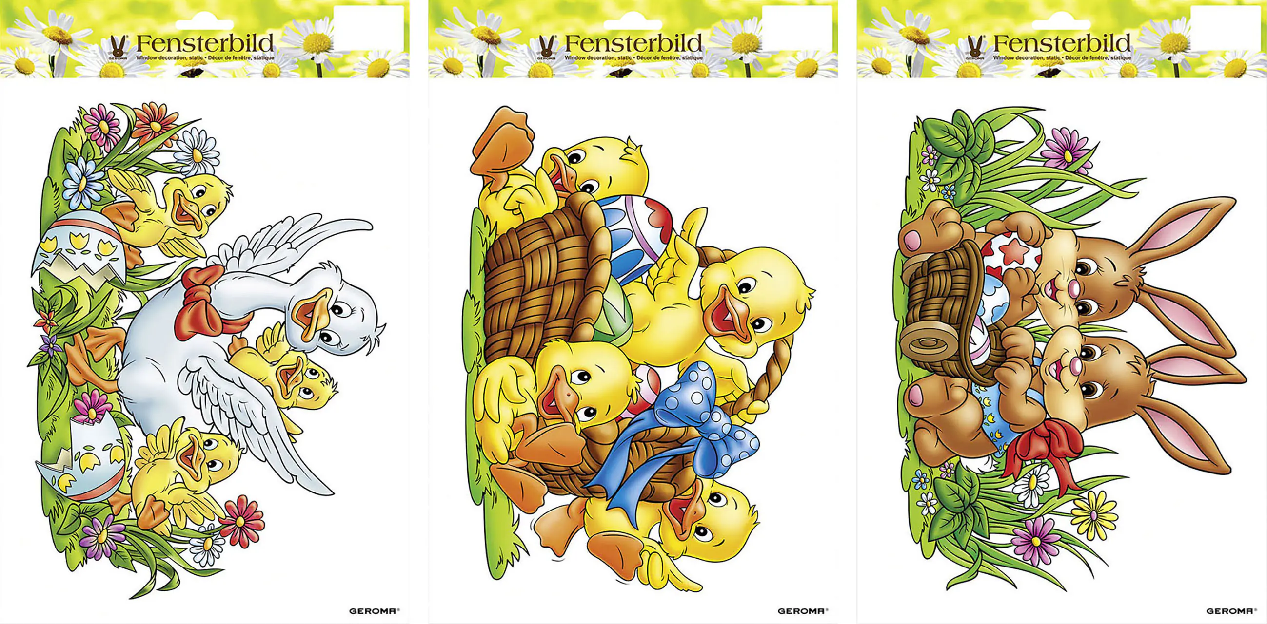 Osterdeko Fensterbild mit Ostermotiv  21 x 32 cm bunt