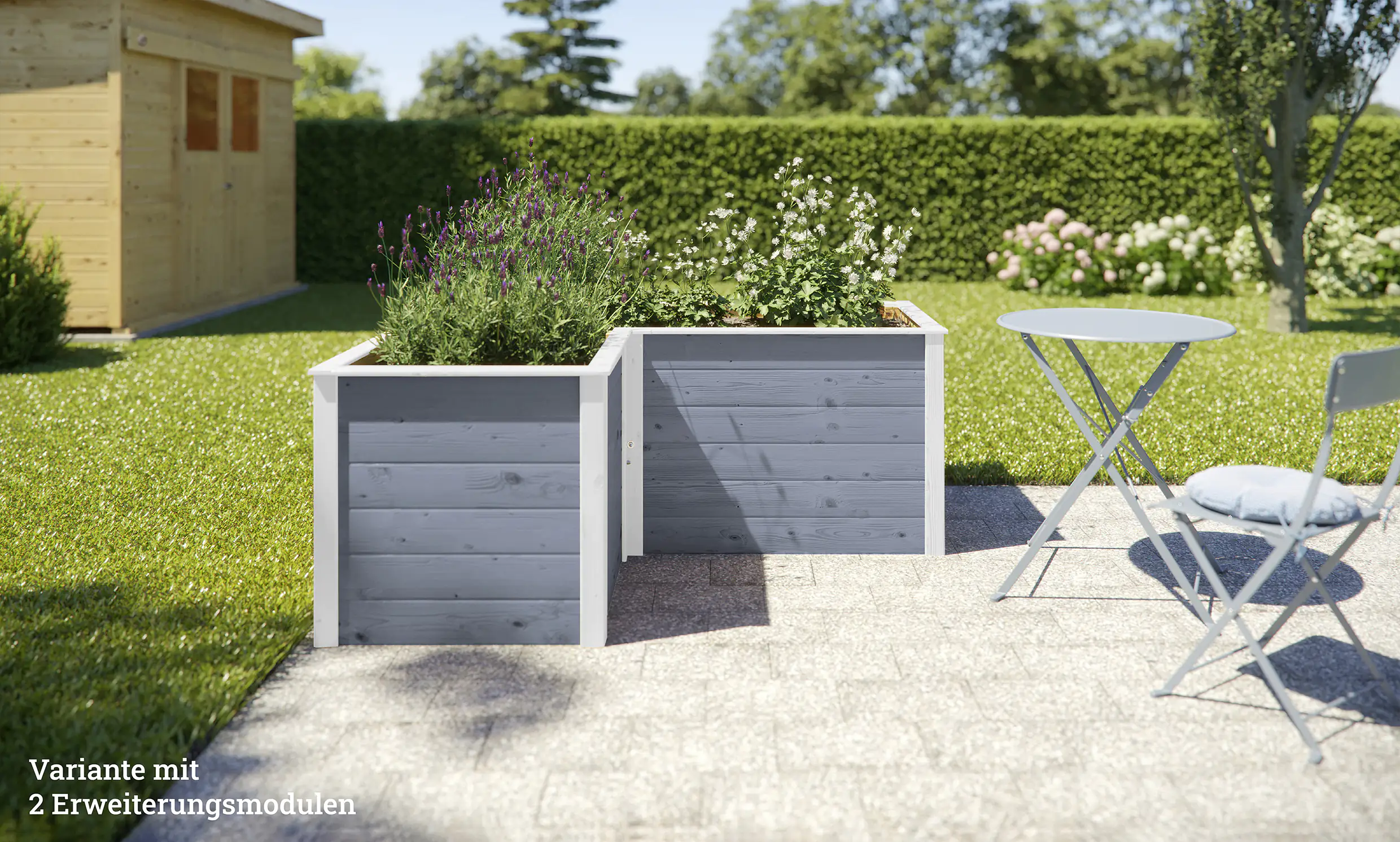 Weka Ergänzungssatz Hochbeet Modular , 21 mm, grau, 67 cm