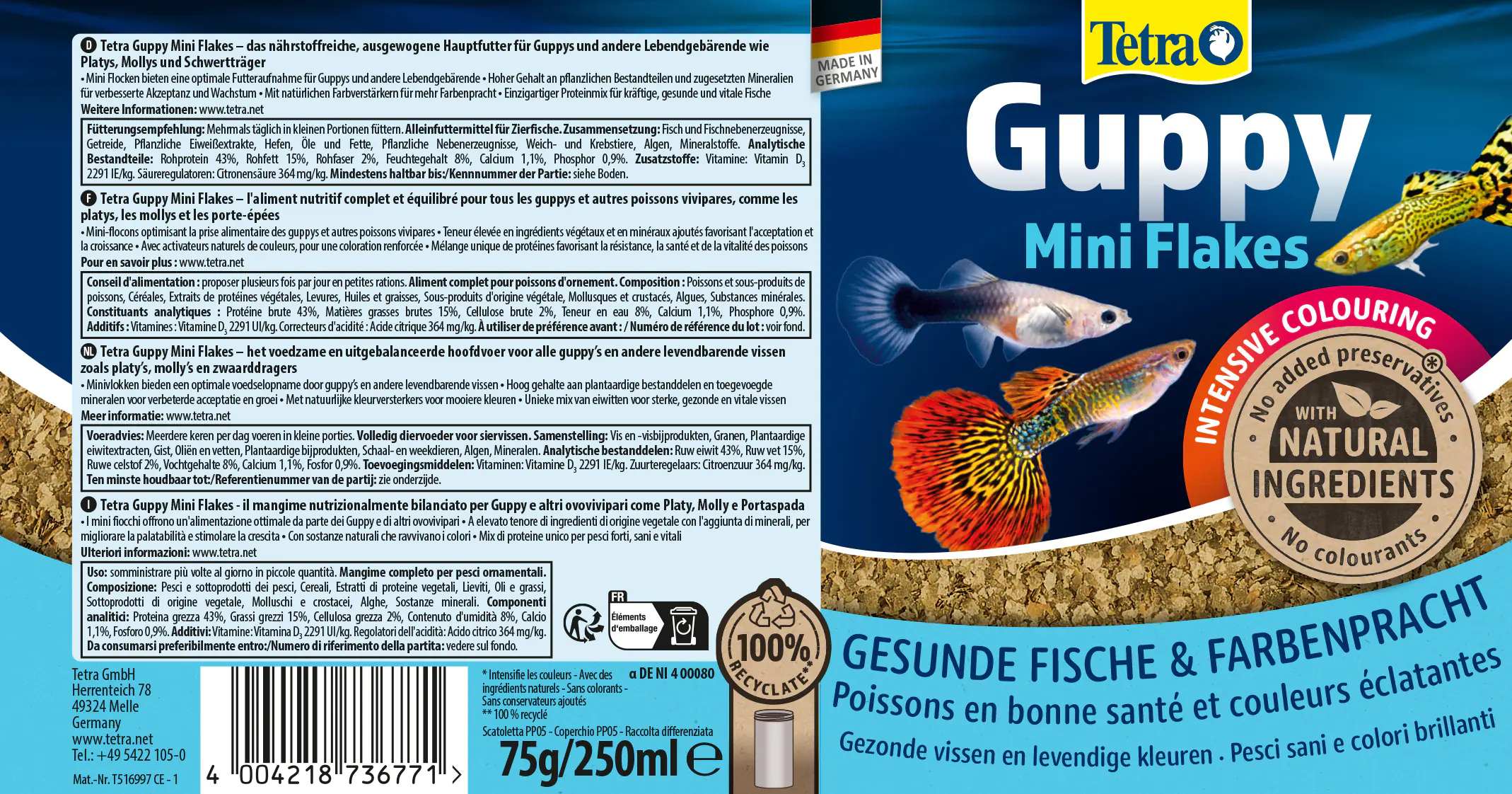 Tetra Guppy 250 ml