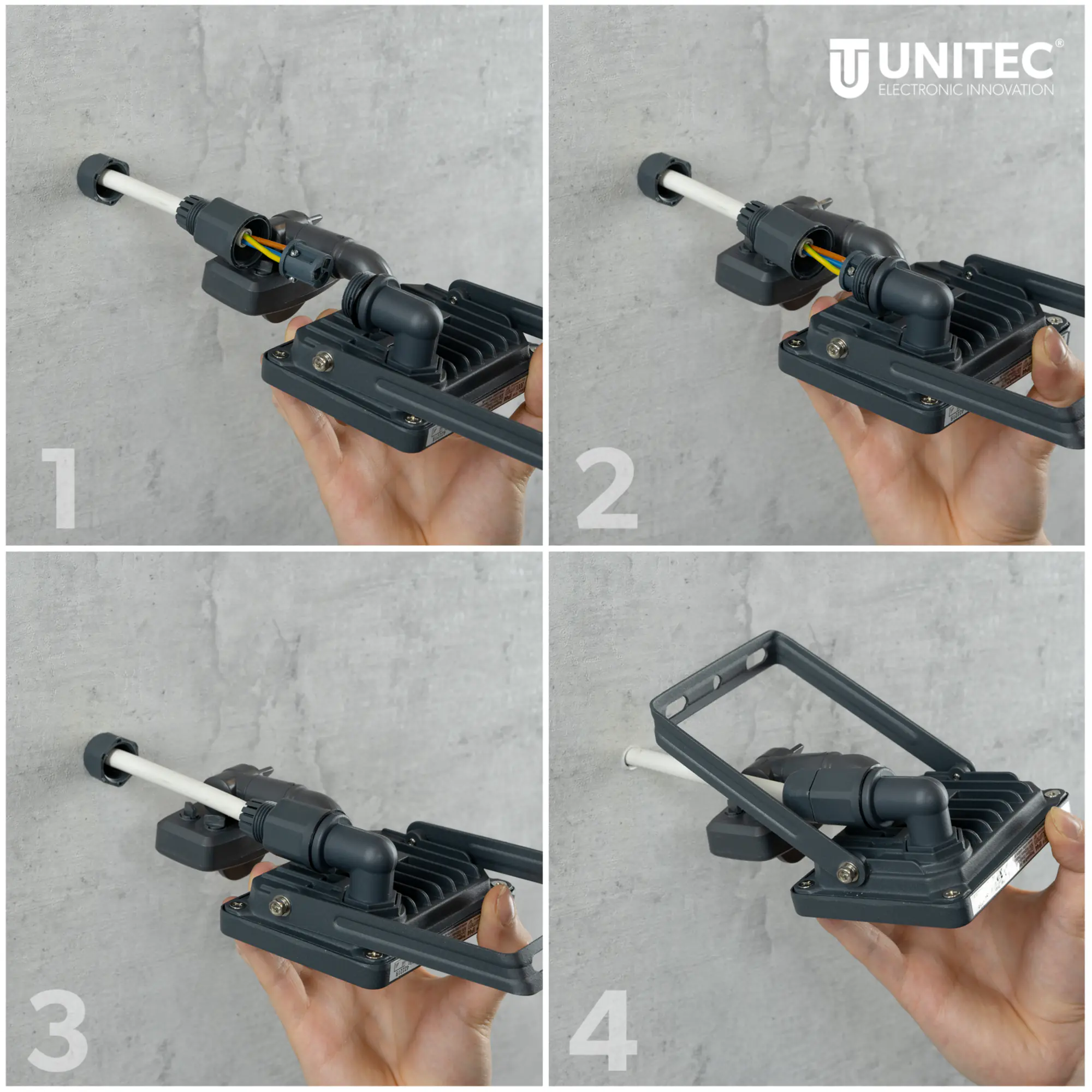UniTec LED Strahler anthrazit mit Bewegungsmelder 35 W 4250 lm 