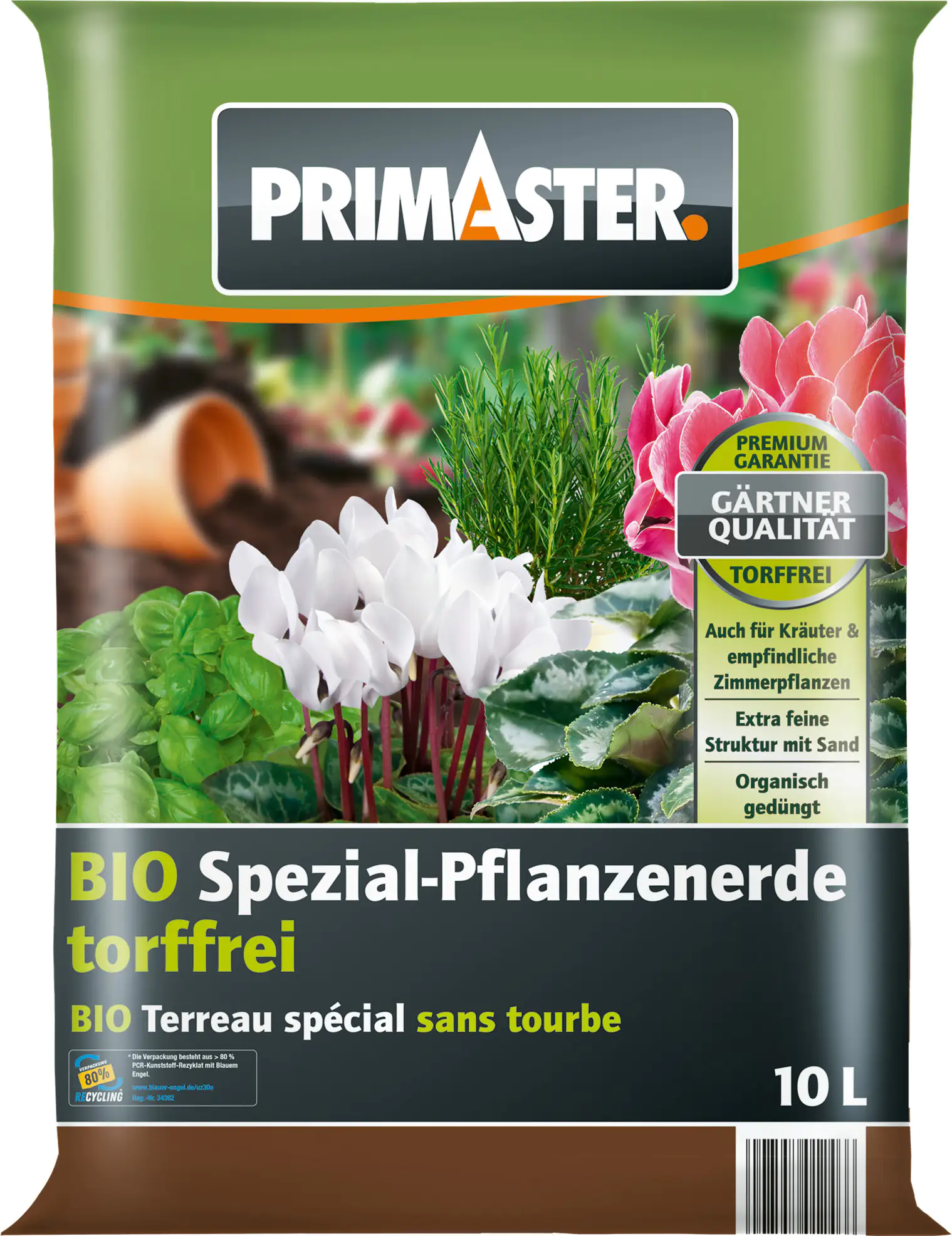 Primaster Bio Spezialpflanzerde torffrei 10 L Primaster Bio Spezialpflanzerde torffrei 10 L