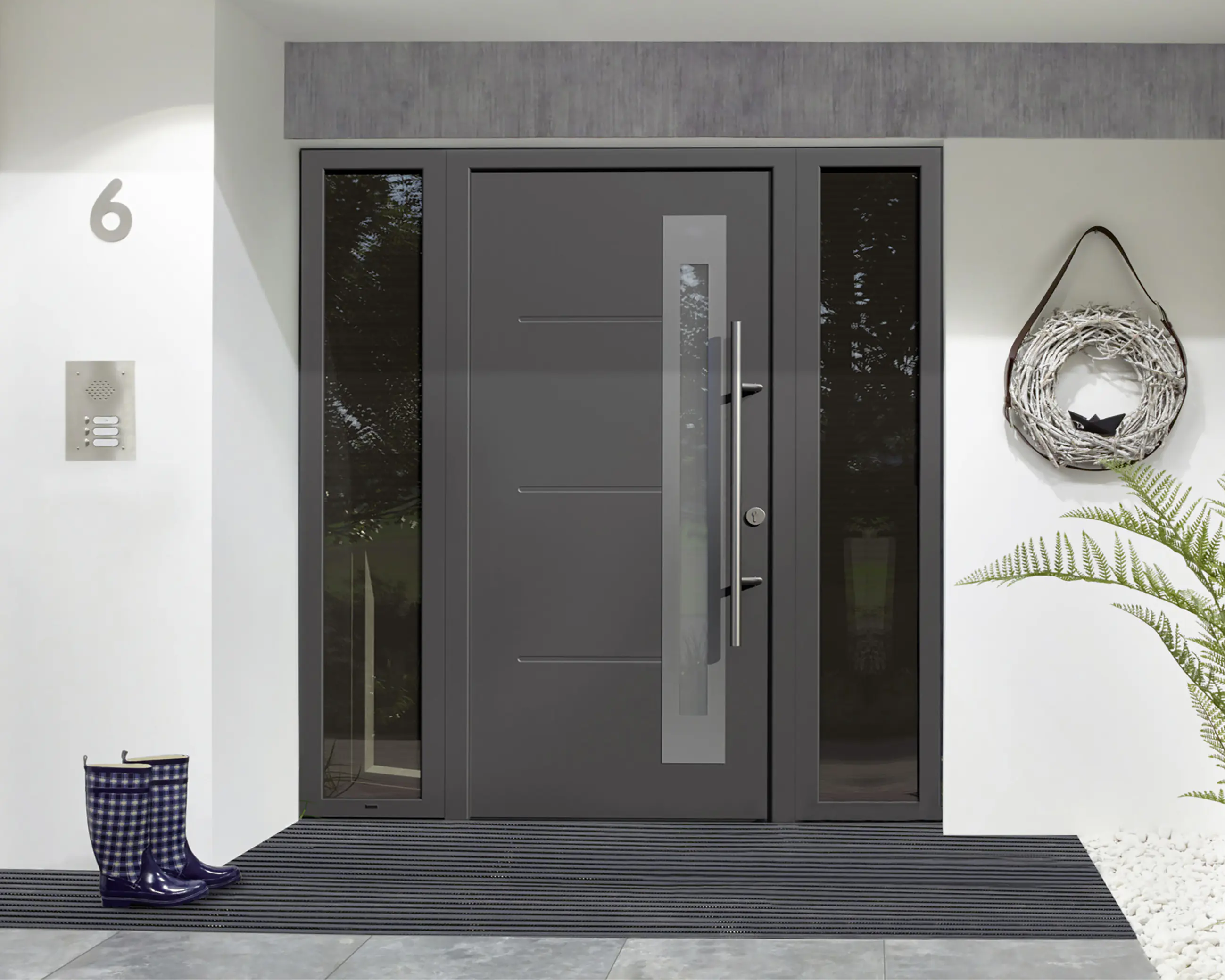 EcoStar Haustür ISOPRO Secur IPS 780S RC2 anthrazitgrau 110 x 210 cm