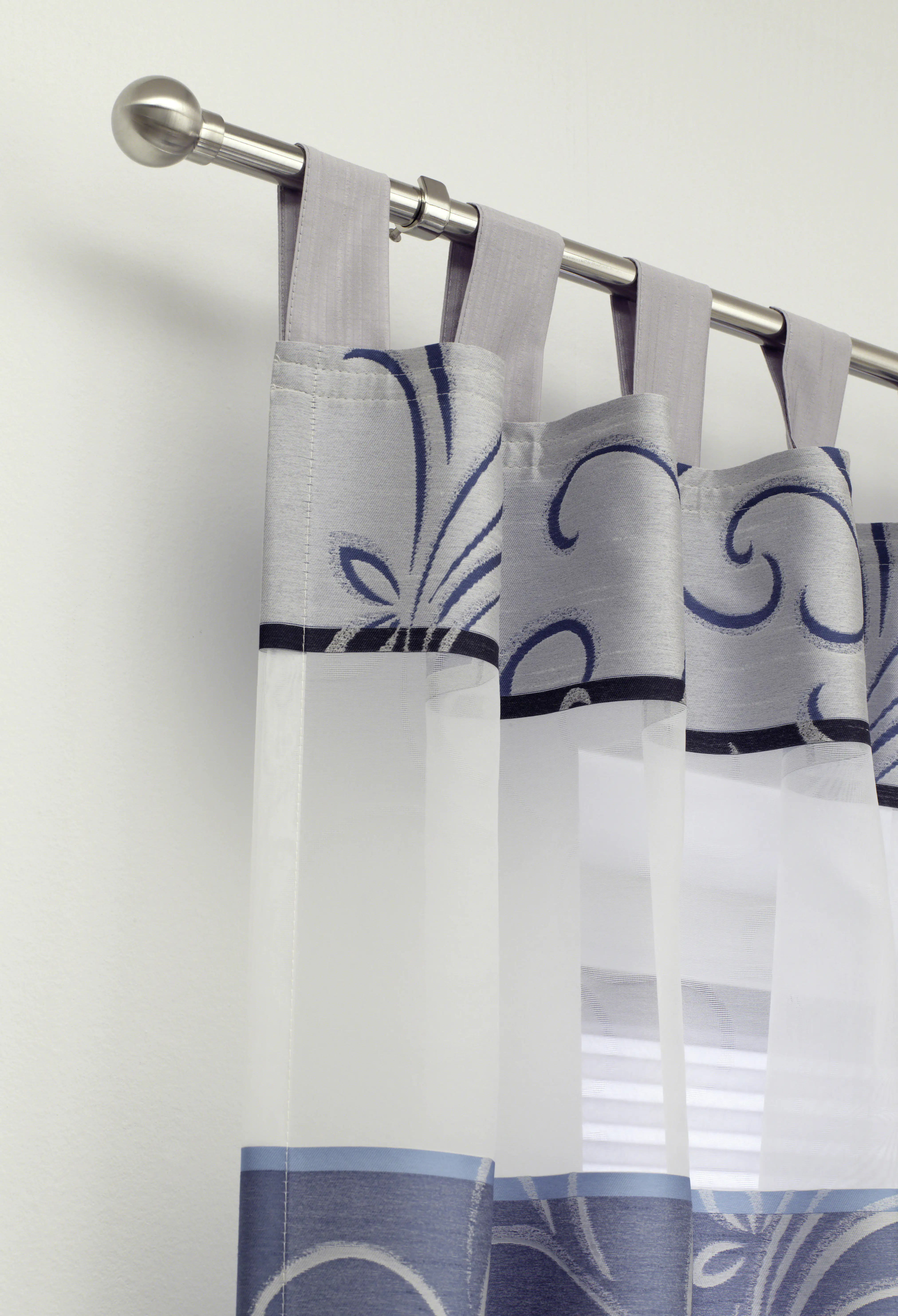 Gardinia Stilgarnitur Kugel Ø 16/19 mm, edelstahl-optik, 120 - 210 cm