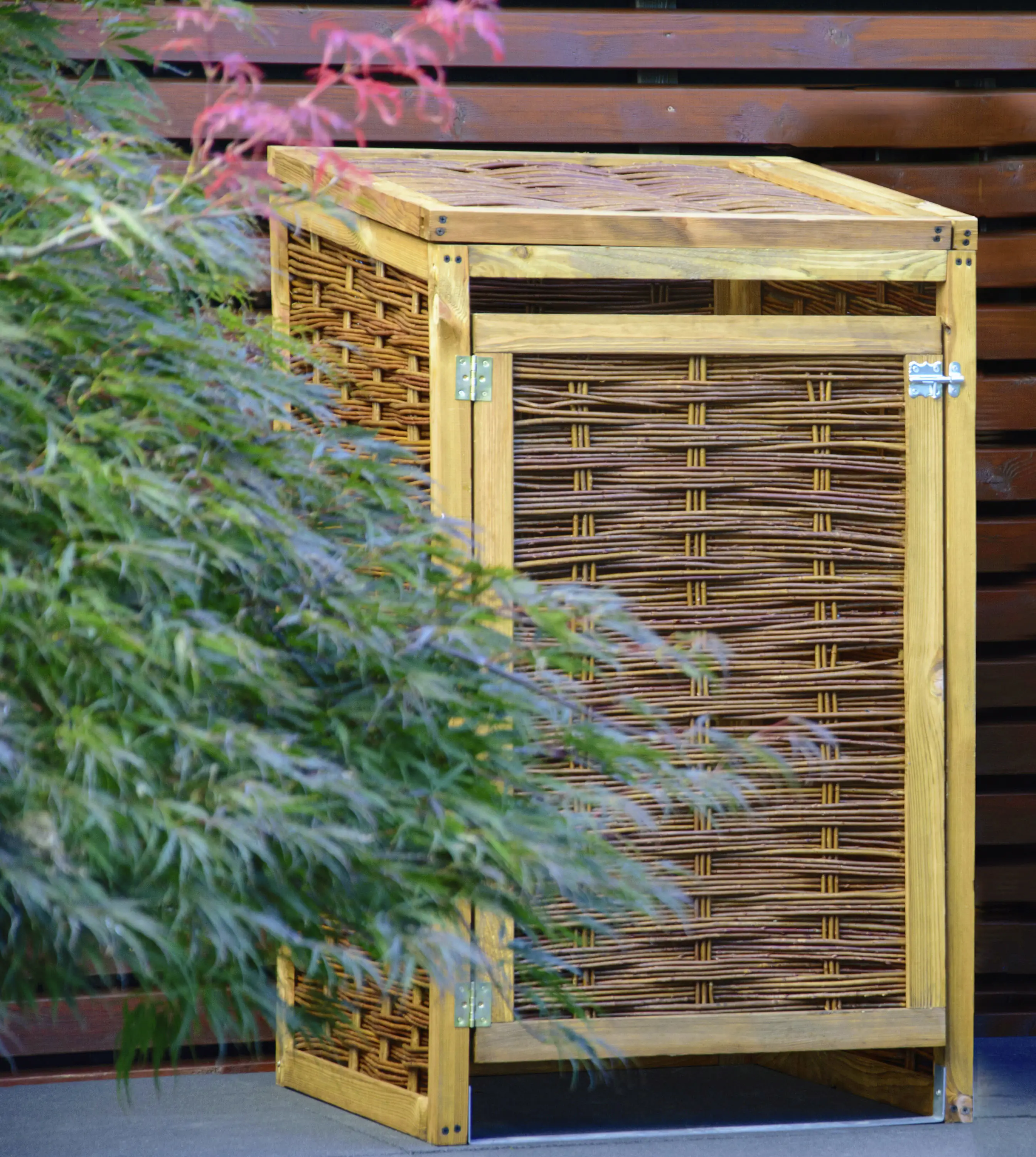 4055894939048_3169908 Dobar Mülltonnenbox Weide ungeschält 60 x 80 x 115cm