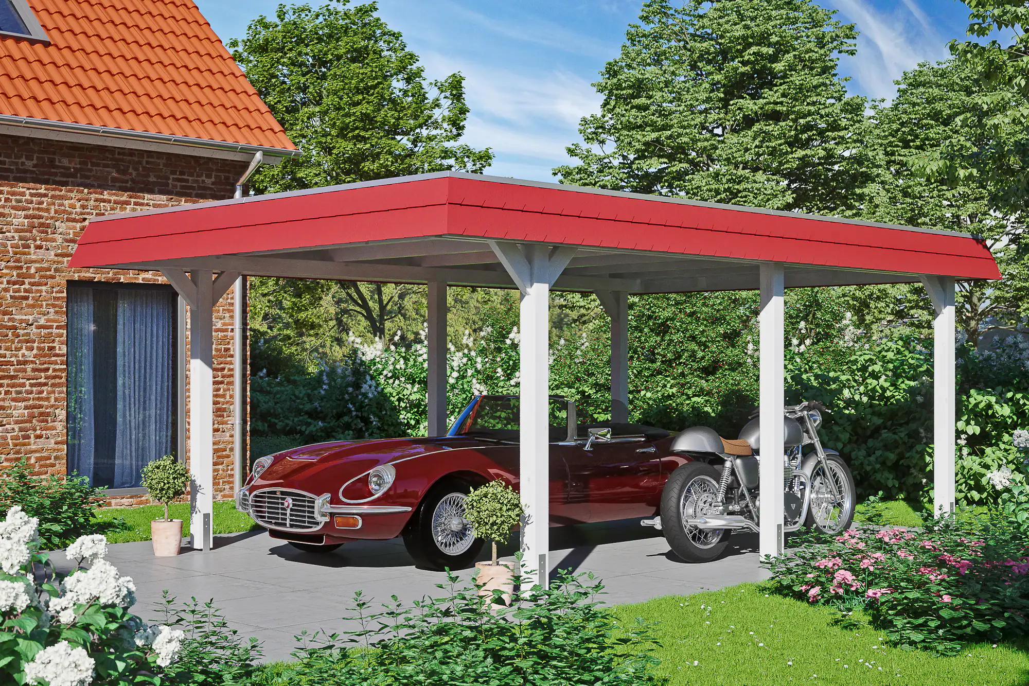SKAN HOLZ Carport Wendland 409 x 628 cm mit EPDM-Dach