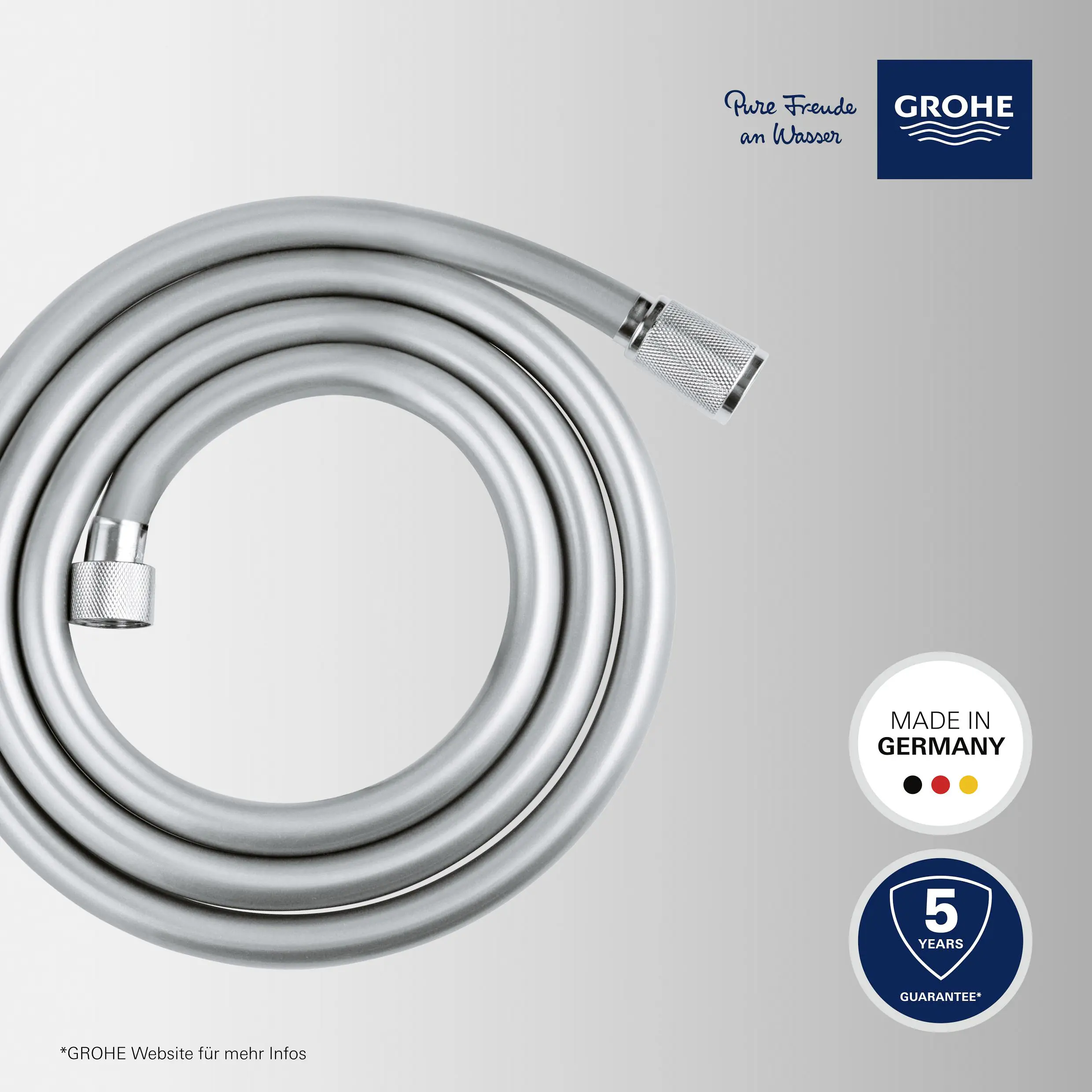 Grohe Brauseschlauch VitalioFlex Comfort, 0,5 Zoll, 175 cm, verchromt