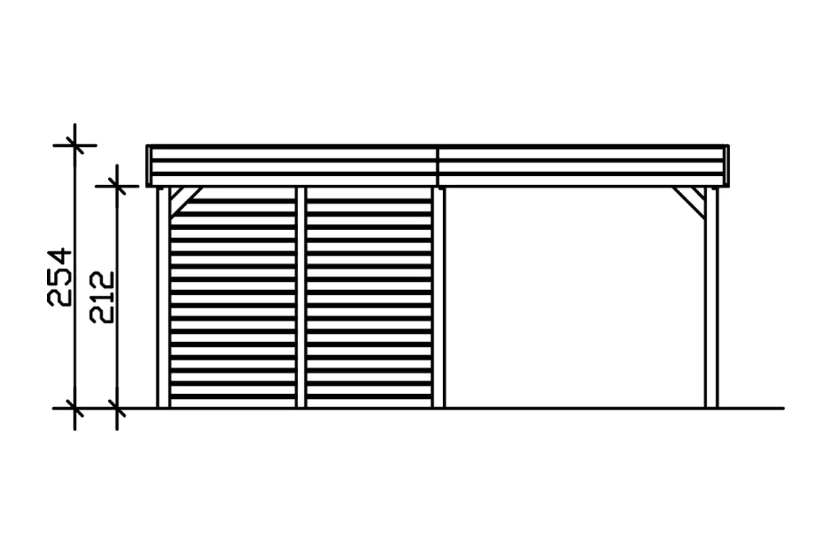 SKAN HOLZ Carport Friesland Set 4 557 x 708 cm, lasiert in Nussbaum