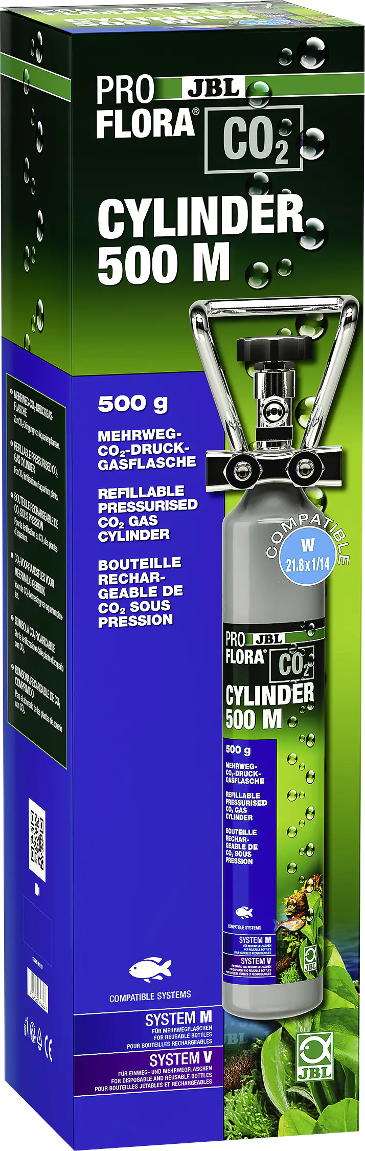 JBL Proflora Mehrwegflasche Cylinder 500 M + mit 500 g CO2