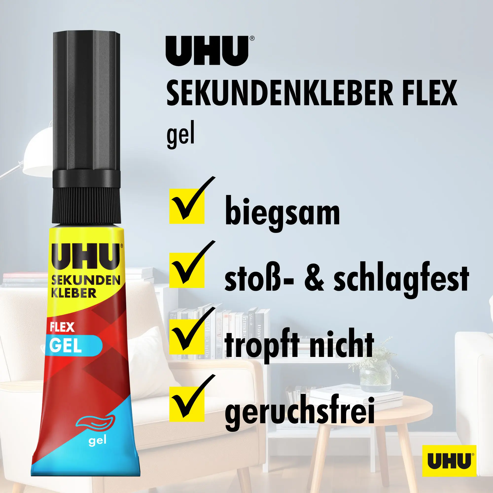 UHU Sekunden Alleskleber geruchsfrei Superflex Gel 3 g