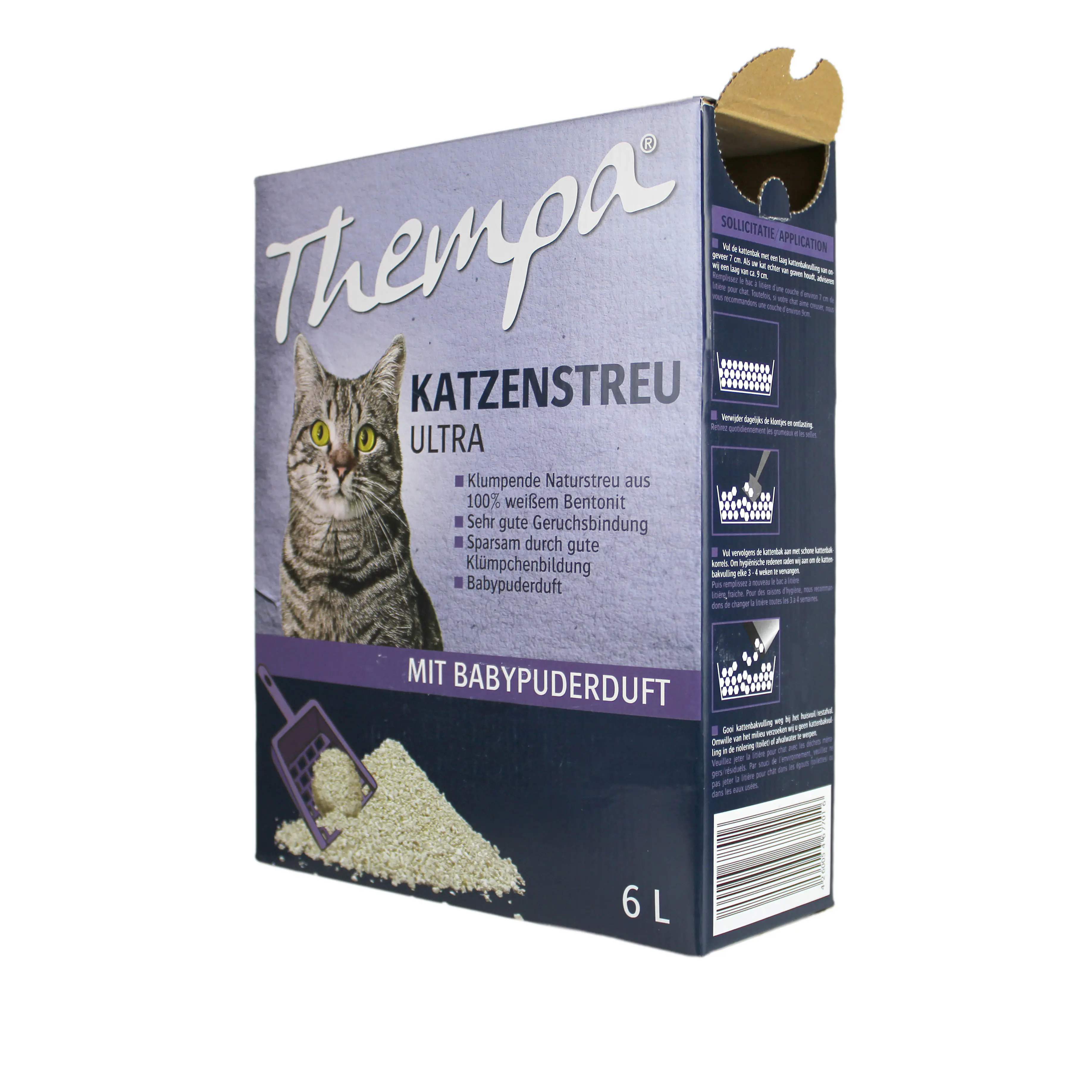 Thempa Katzenstreu Ultra mit Babypuderduft 6 L
