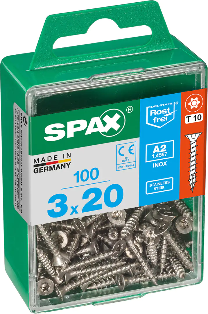 Spax Universalschrauben 3.0 x 20 mm TX 10 Senkkopf - 100 Stk.