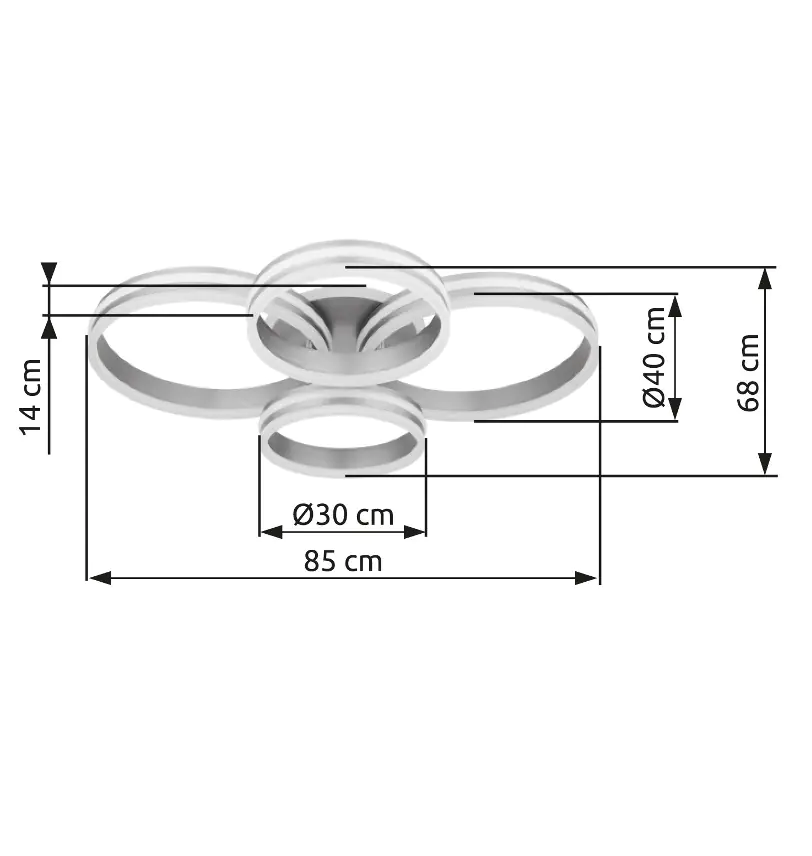 Globo LED-Deckenleuchte RUBIO 4 Ringe Globo LED-Deckenleuchte RUBIO 4 Ringe