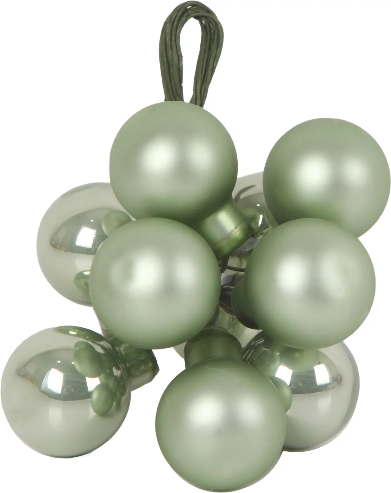 TrendLine Weihnachtskugeln aus Glas auf Draht Ø 2 cm light green 10 Stück