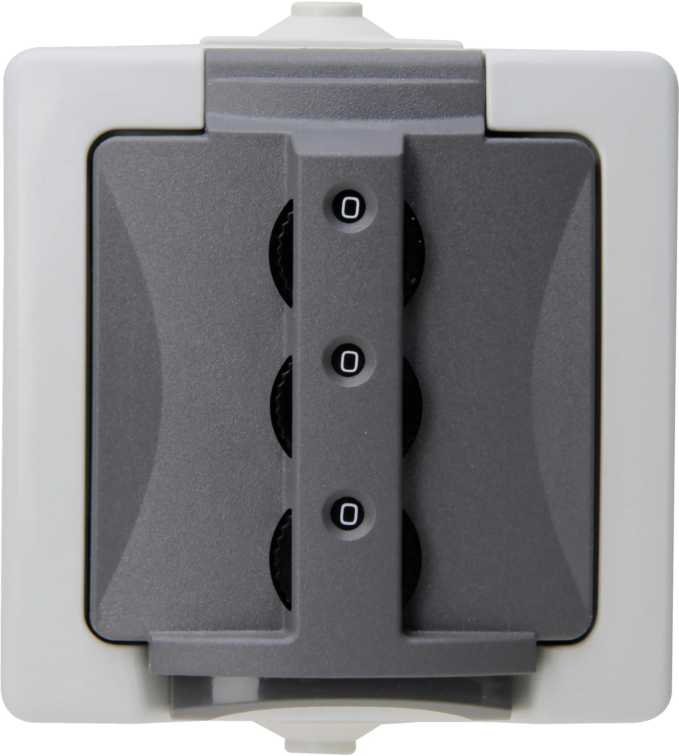 Kopp Zahlenschlosssteckdose mit Klappdeckel Nautic, grau, 955056015