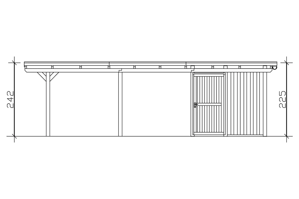 4018211022960_04 SKAN HOLZ Carport Emsland 404 x 846 cm mit EPDM-Dach mit Abstellraum