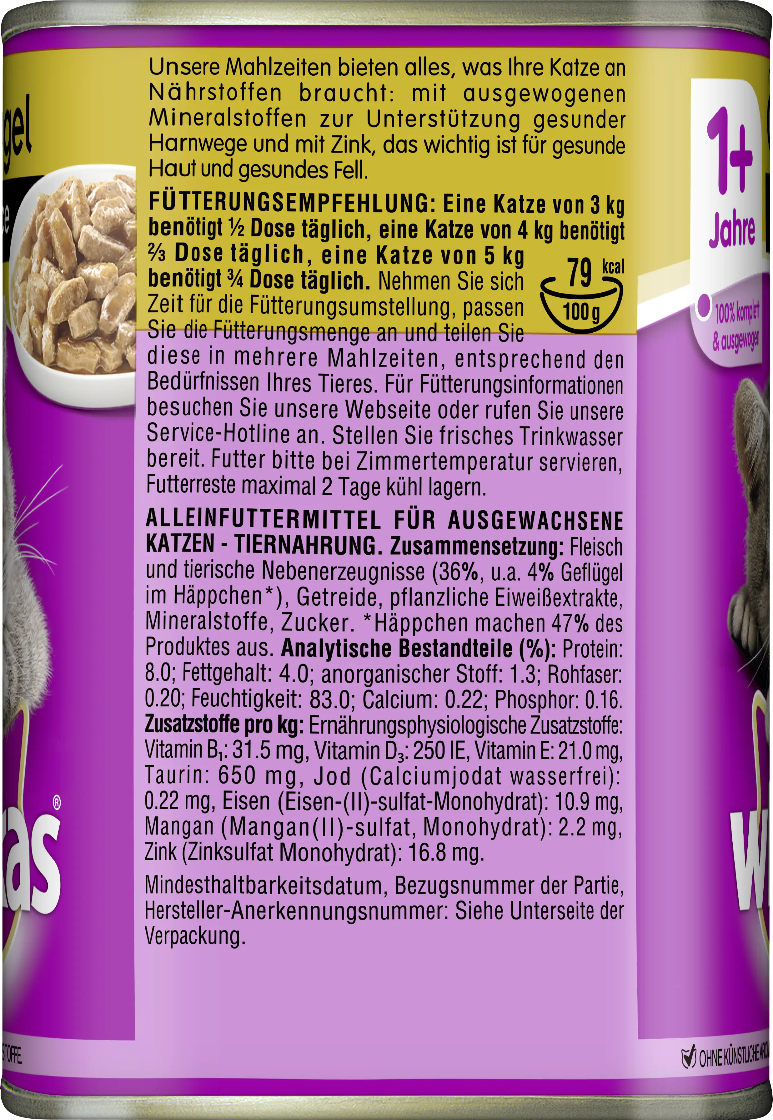 Whiskas Dose mit Geflügel in Sauce 400 g