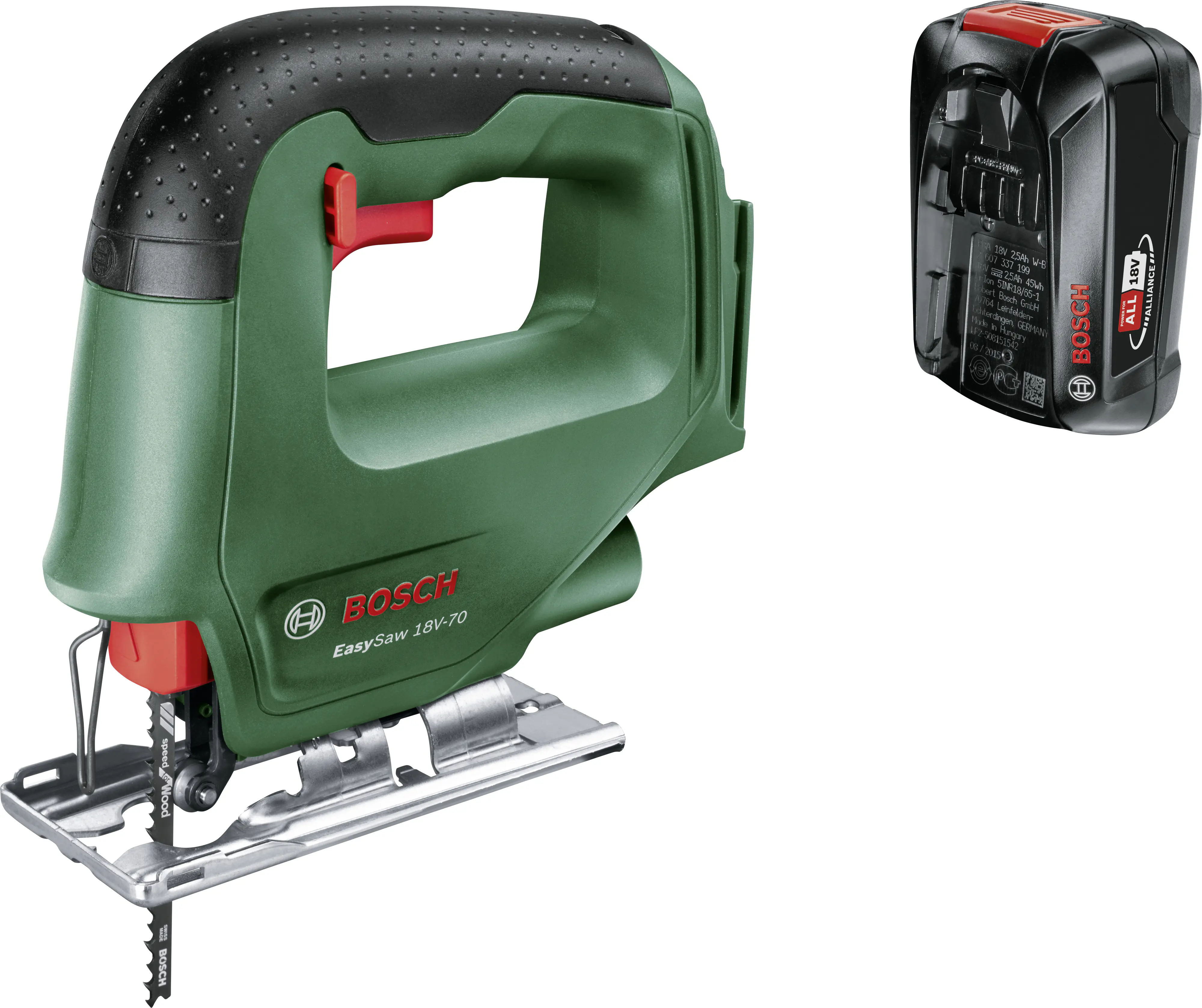 Bosch Akku-Stichsäge EasySaw 18V-70 2-Ah-Akku & Ladegerät Bosch Akku-Stichsäge EasySaw 18V-70 2-Ah-Akku & Ladegerät