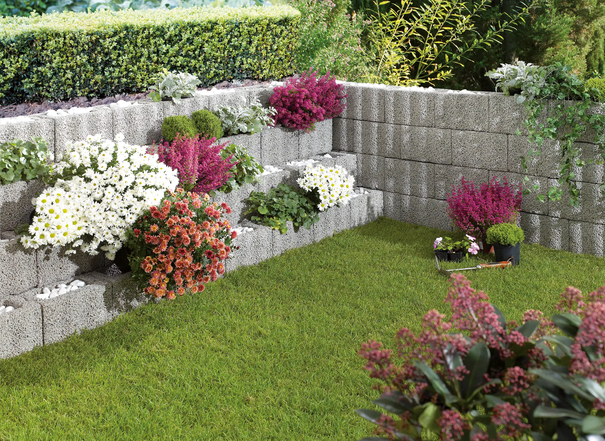 Kann Pflanzstein Wellino 30 x 20 x 20 cm grau