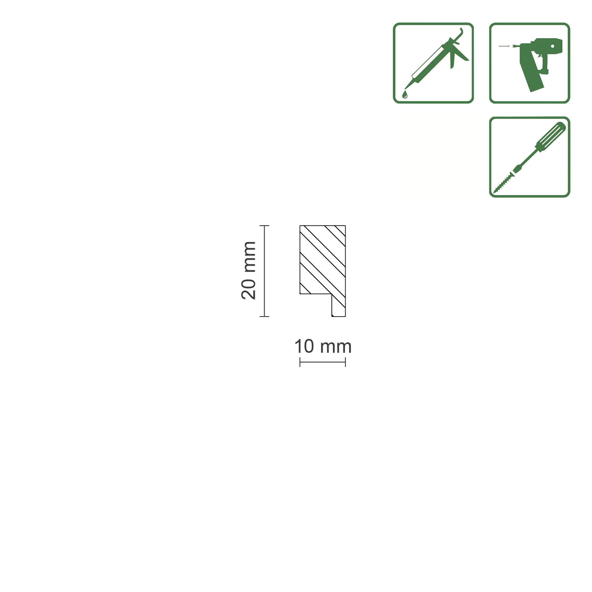 FN Neuhofer Falzleiste 95 cm 20 x 10 mm Buche