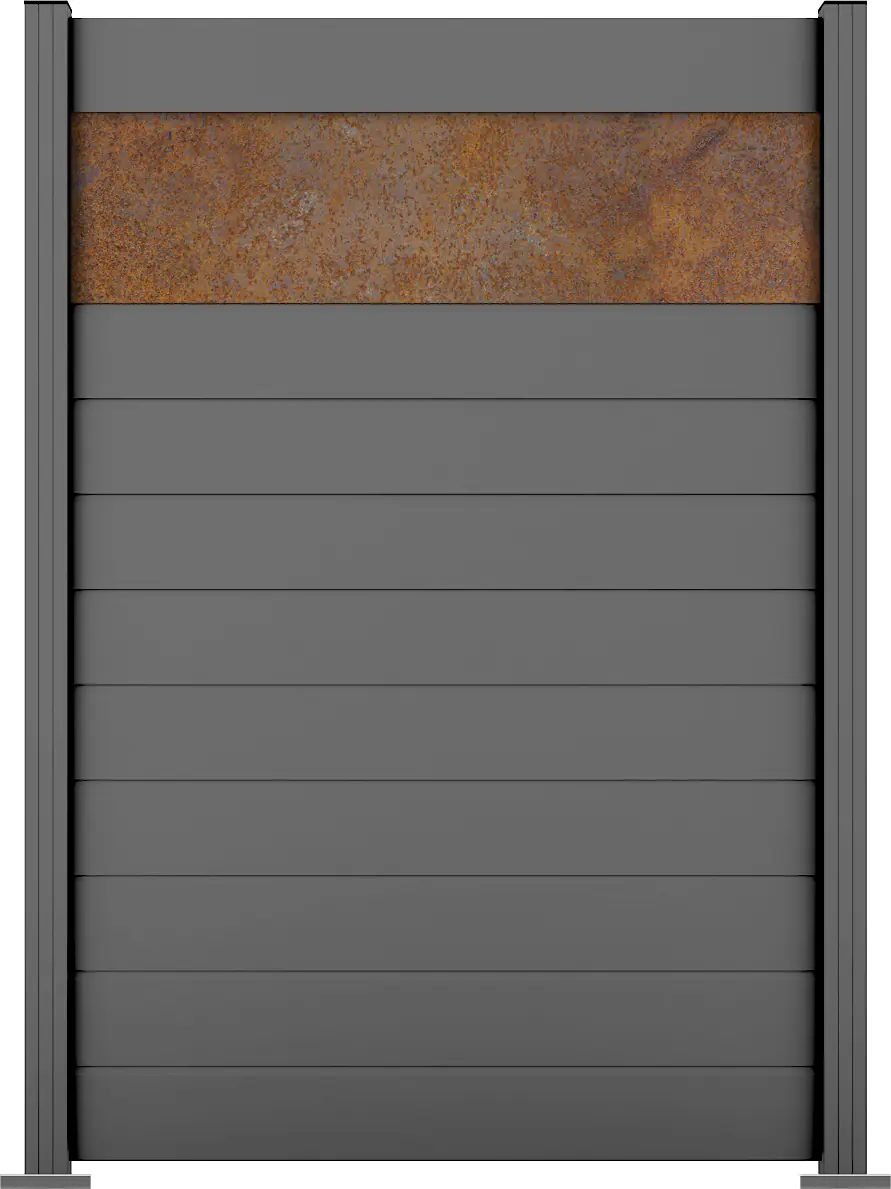 Ambiente Alu-Zaun Grundset Paneel 150 grau 187 x 124,2 cm Ambiente Alu-Zaun Grundset Paneel 150 grau 187 x 124,2 cm