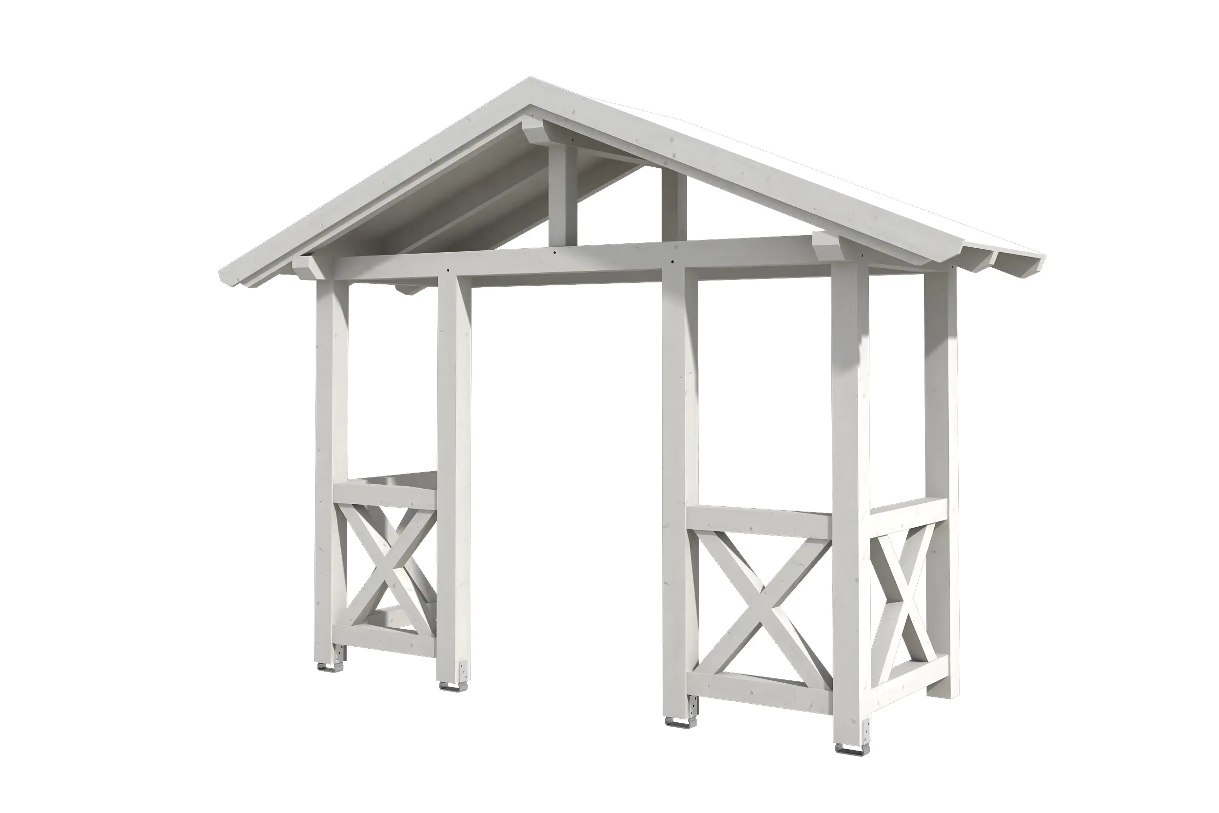 4018211017546 SKAN HOLZ Vordach Stralsund Typ 5 360 x 139 cm, lasiert in Weiß