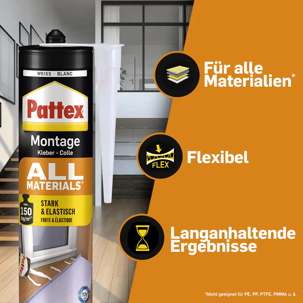 Pattex Montagekleber All Materials 450 g Kartusche, weiß