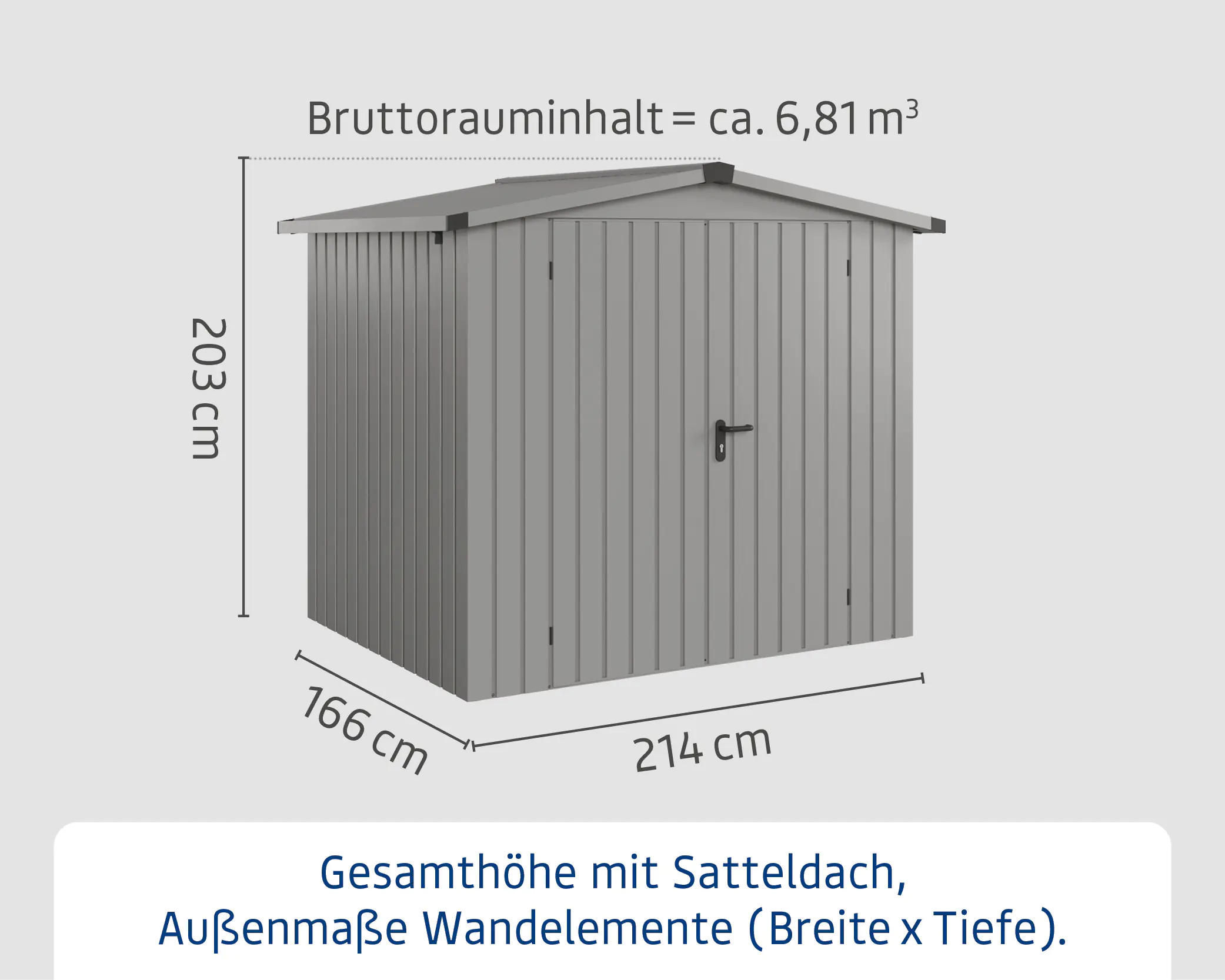 EcoStar Metallgerätehaus Euroline ESD4 aluminiumgrau 214 x 166 cm 2-flg. EcoStar Metallgerätehaus Euroline ESD4 aluminiumgrau 214 x 166 cm 2-flg.