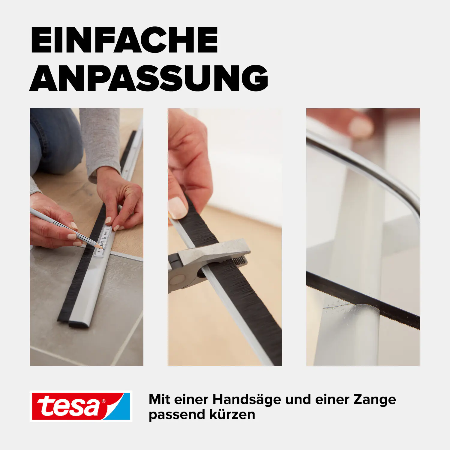 tesa Moll Türdichtschiene braun, für unebene Böden, lackiertes Aluprofil
