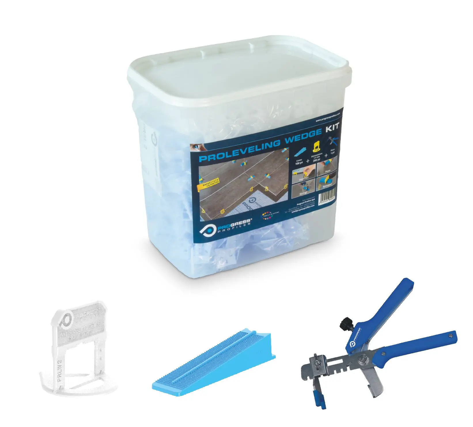 Proleveling Fliesenzubehör-Eimer 301 tlg. für Keilsystem