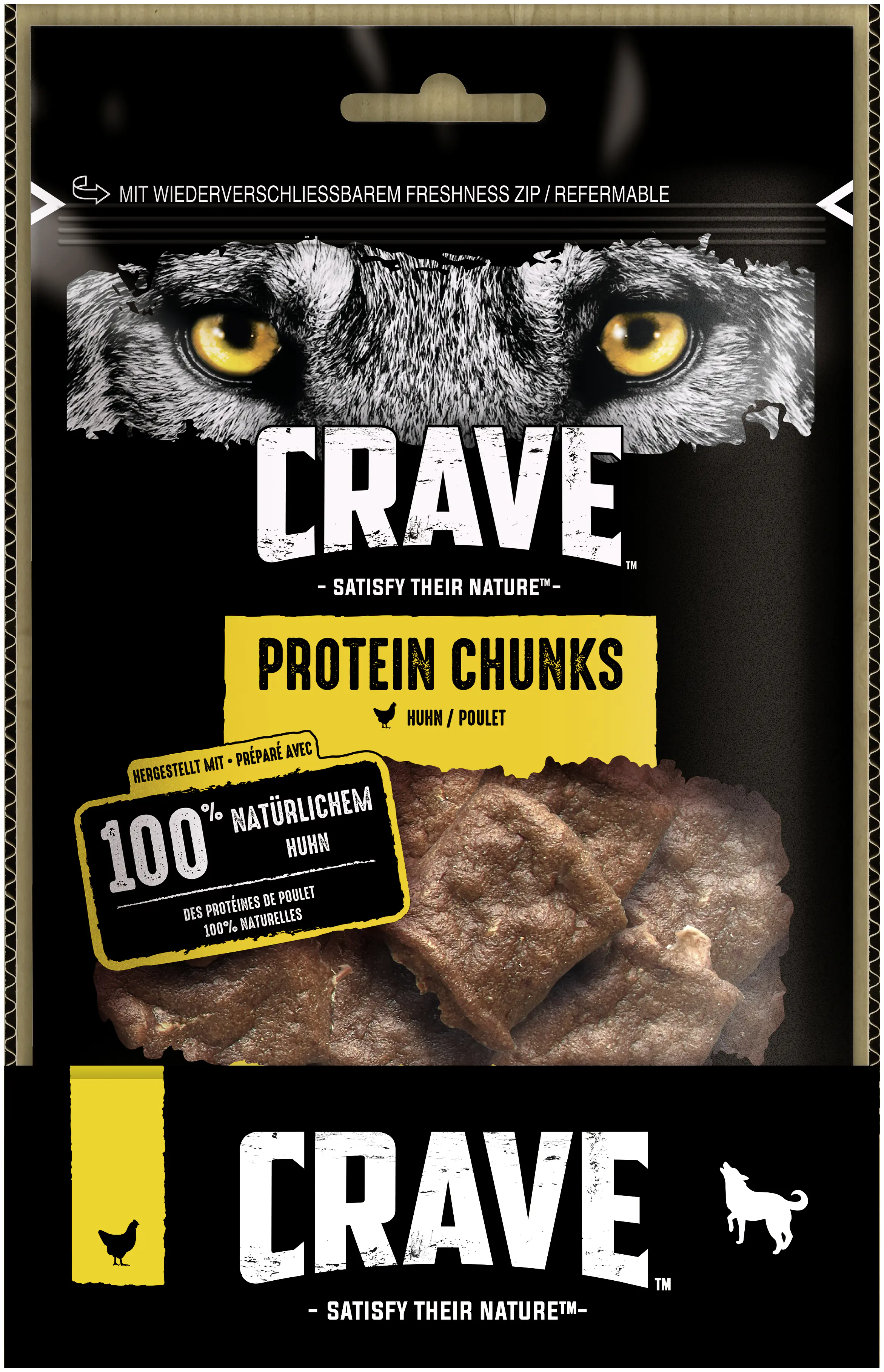 Crave Protein Chunks mit Huhn Hundesnack 55 g