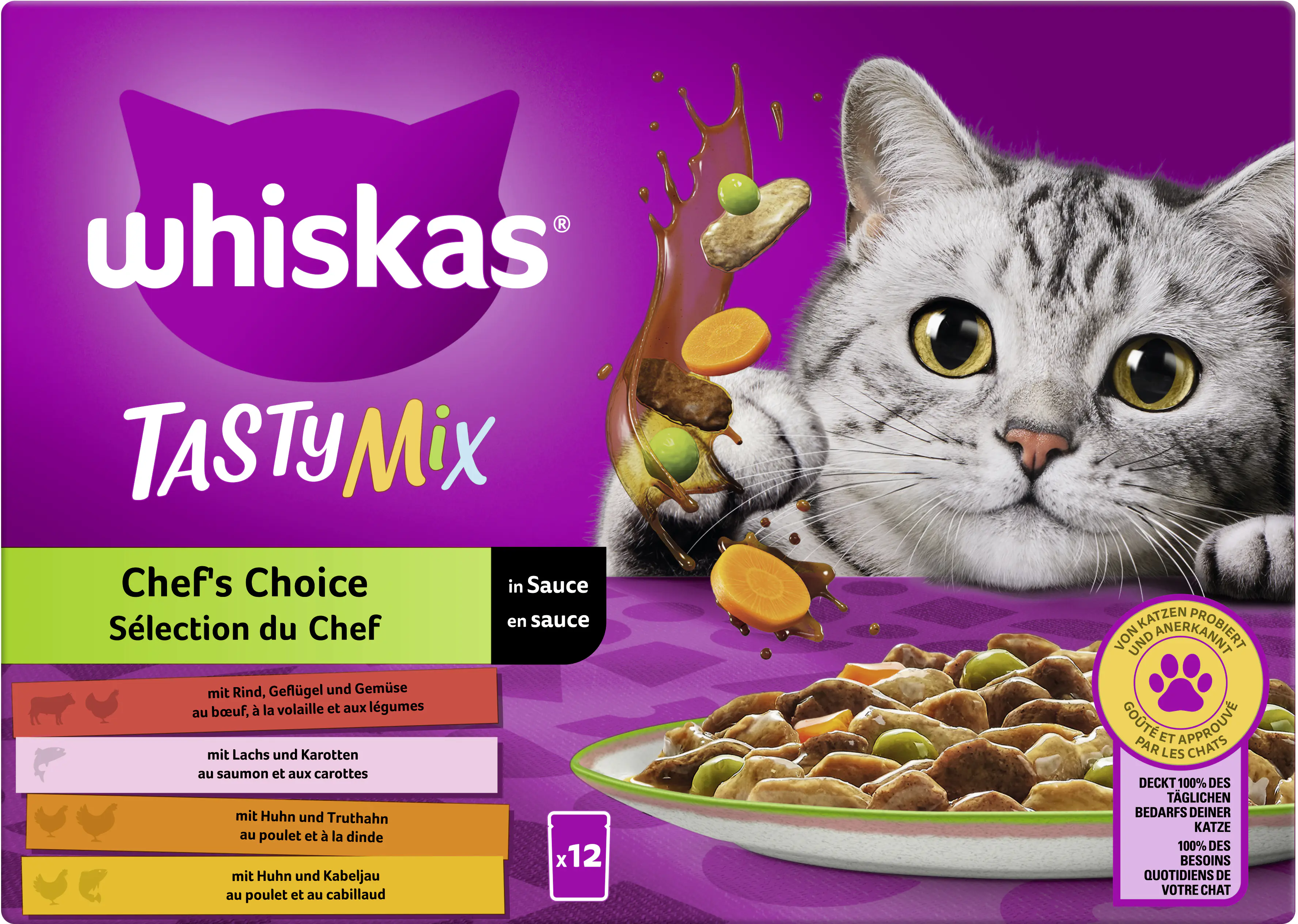 Whiskas Multipack Chefs Choice Tasty Mix Katzenfutter 12 x 85 g