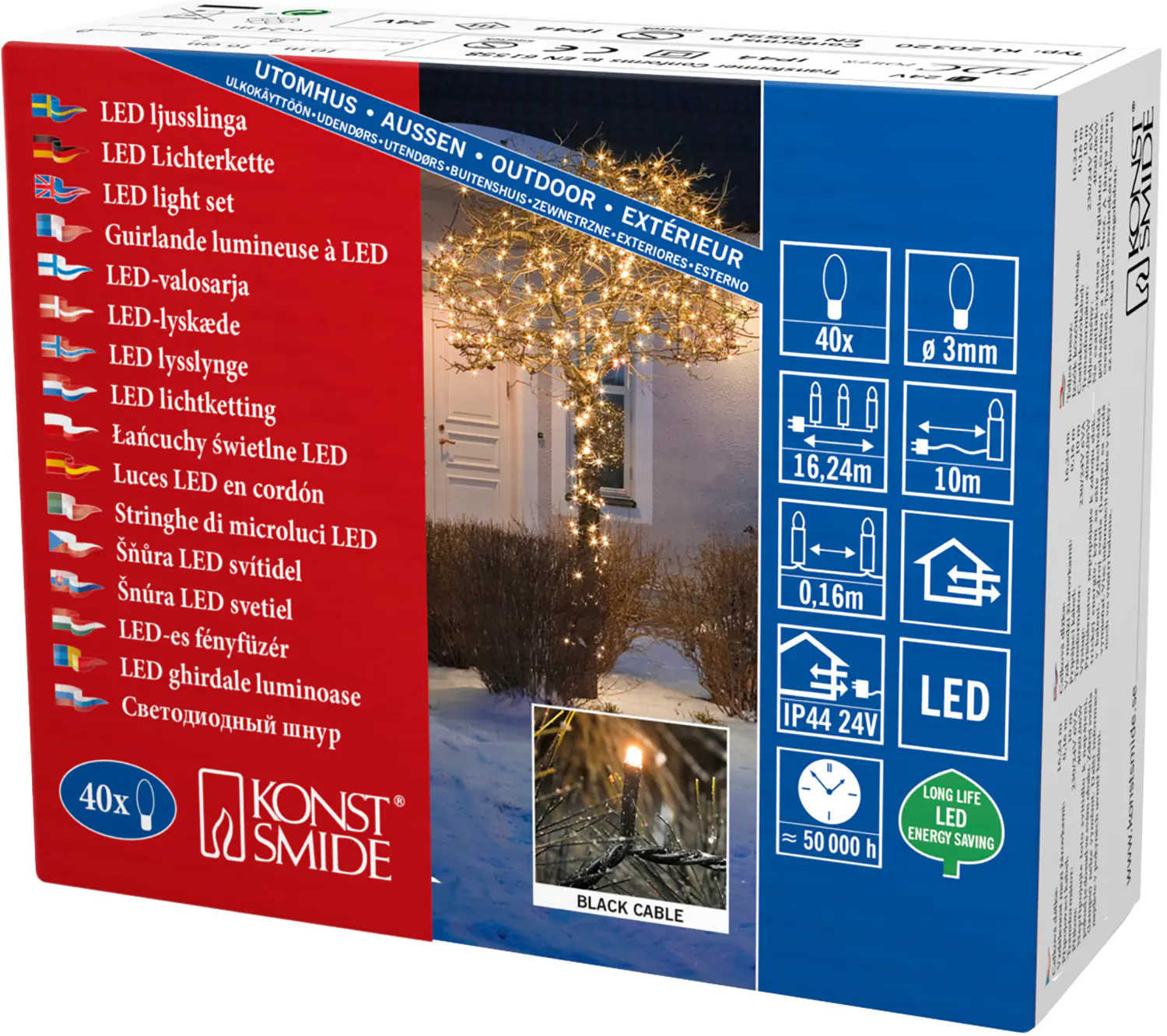 Konstsmide LED Microlichterkette für Außen 40 LED 40 LED, bernstein Konstsmide LED Microlichterkette für Außen 40 LED 40 LED, bernstein