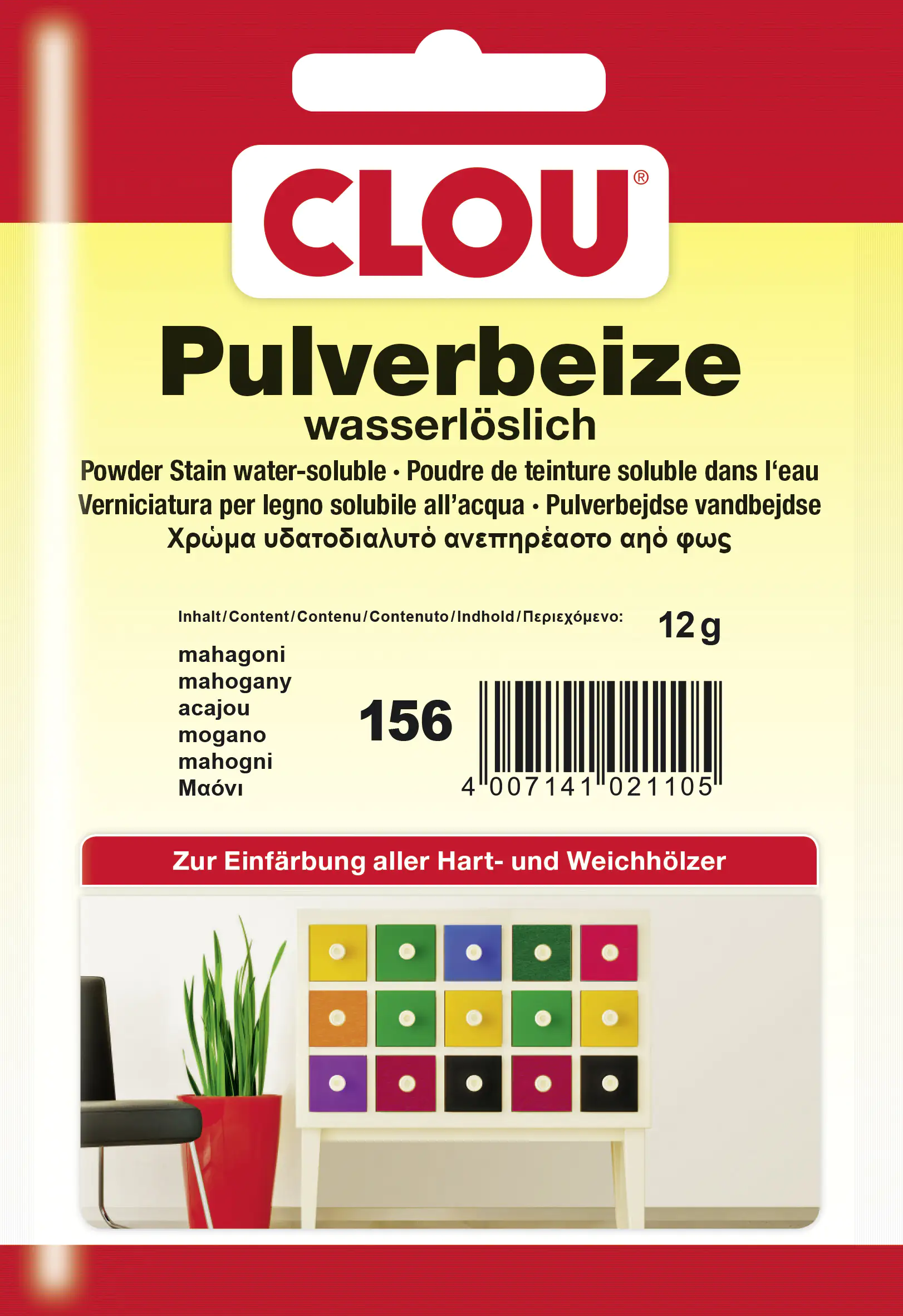 4007141021105 Clou Pulverbeize 12 g mahagoni