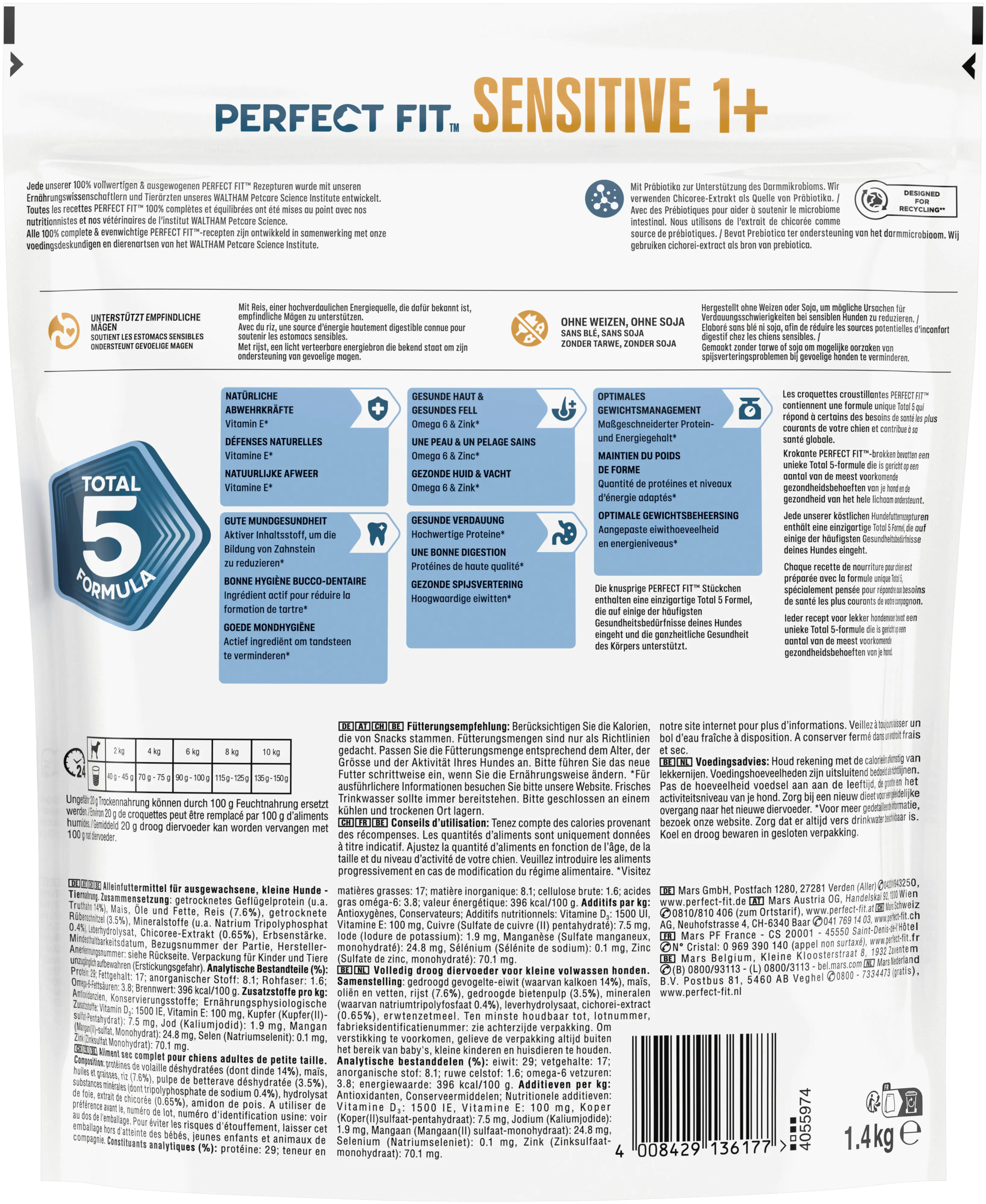 Perfect Fit Sensitive Hundetrockenfutter Adult Mini 1,4 kg Truthahn