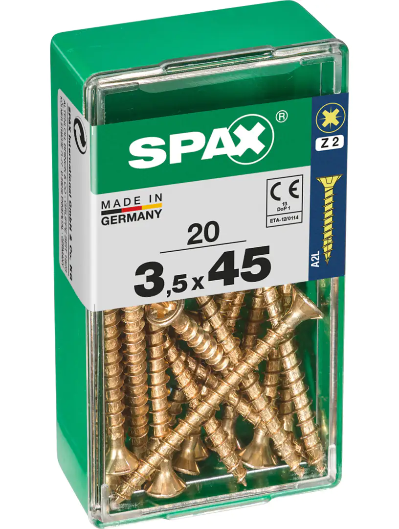 Spax Universalschrauben 3.5 x 45 mm PZ 2 - 20 Stk.