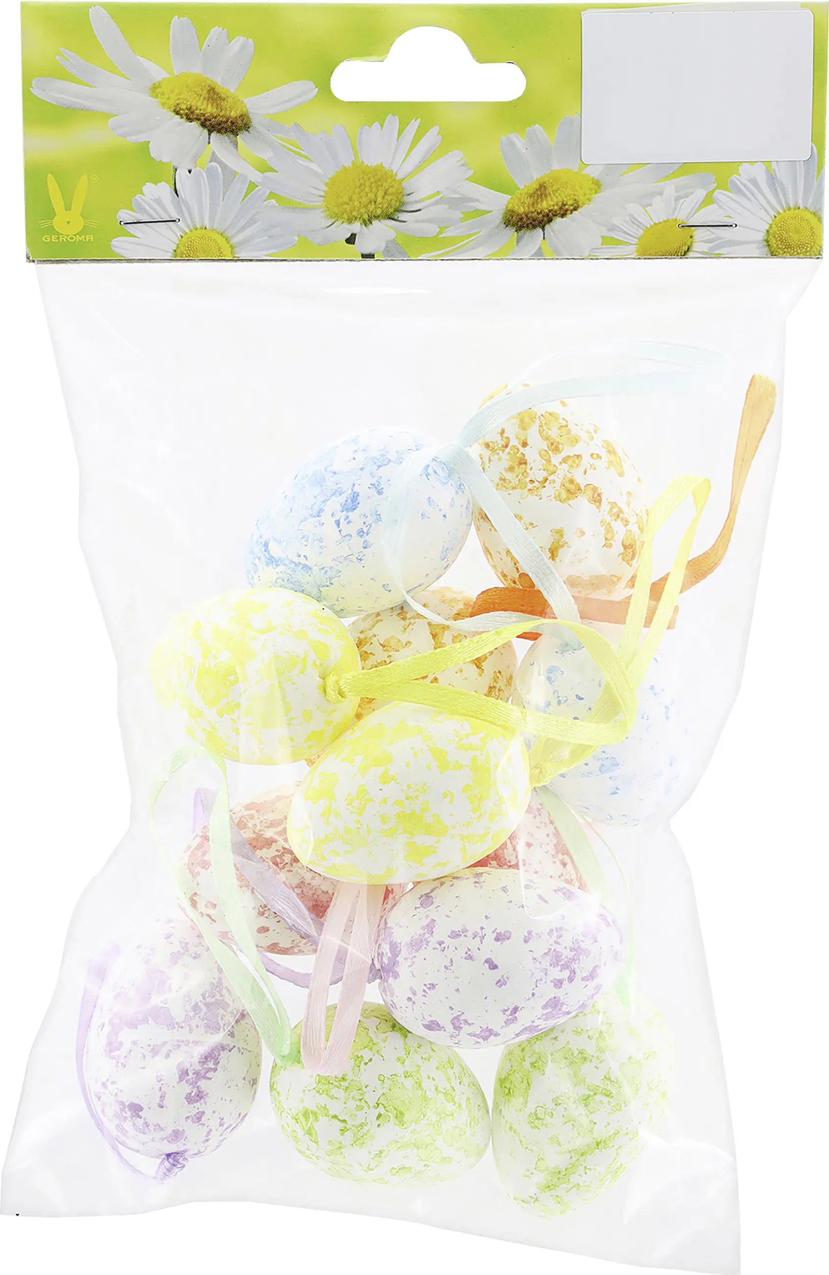 Ostereier Styropor zum Hängen 4 x 3,5 cm bunt marmoriert 12 Stück