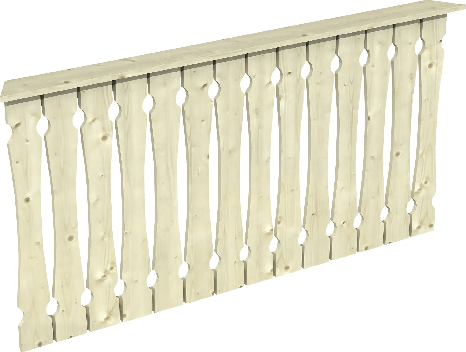 SKAN HOLZ Brüstung Balkonschalung 180 x 96 cm, Fichte, natur