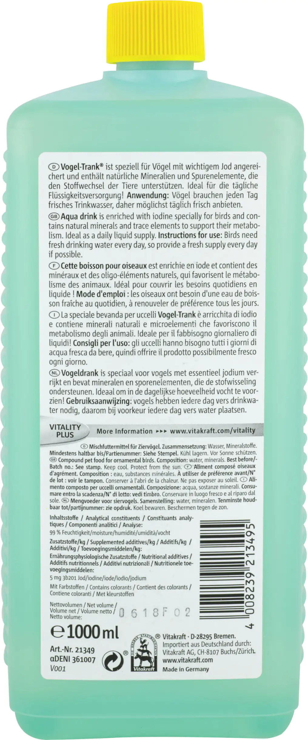 Vitakraft Vogel-Trank® + Jod 1 L