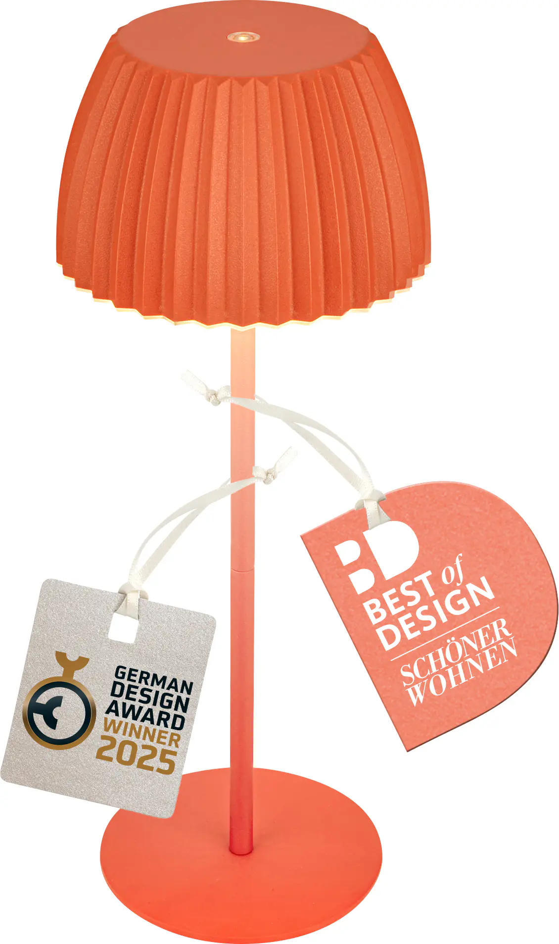 Briloner LED-Tischleuchte Riffle mit Akku orange dimmbar