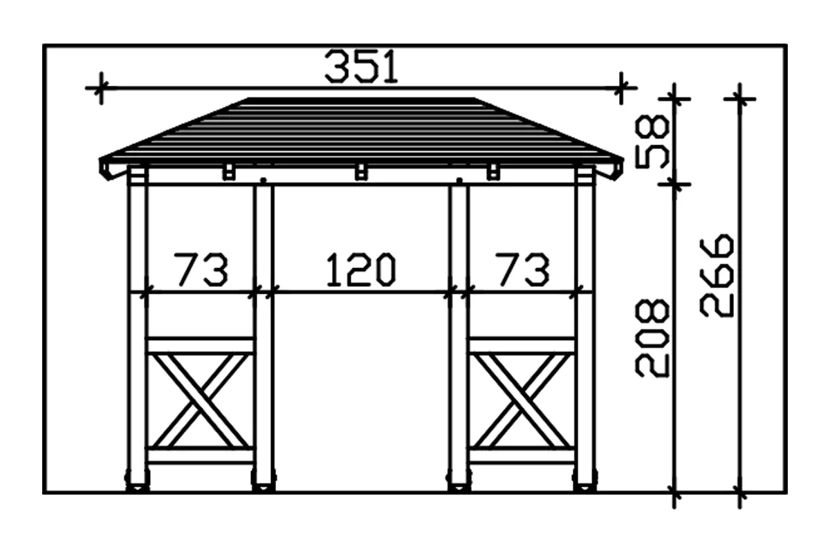 4018211016341_05 SKAN HOLZ Vordach Wismar Typ 5 351 x 134 cm, lasiert in Eiche hell