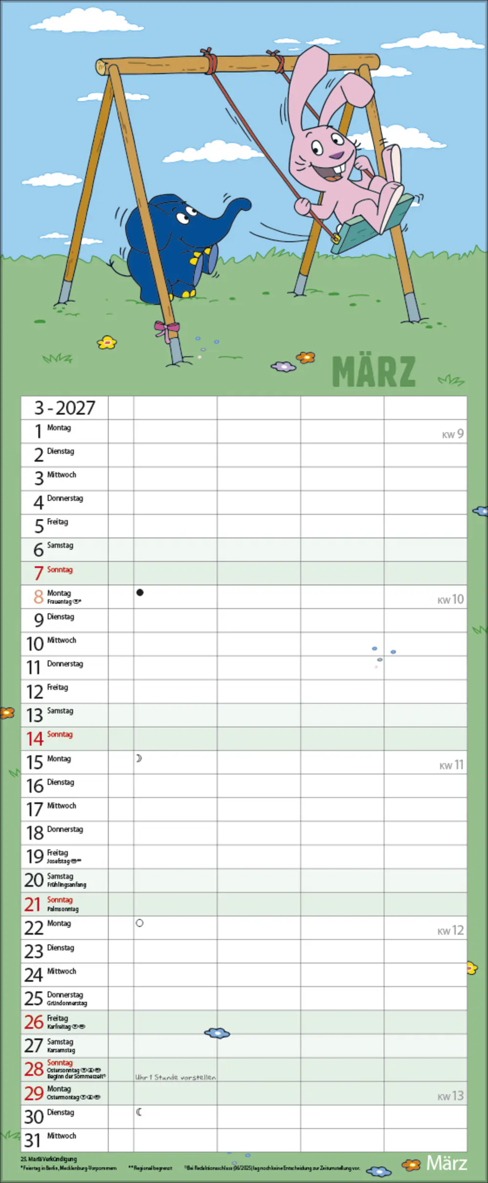 Korsch Kalender Familienplaner Sendung mit der Maus 2027