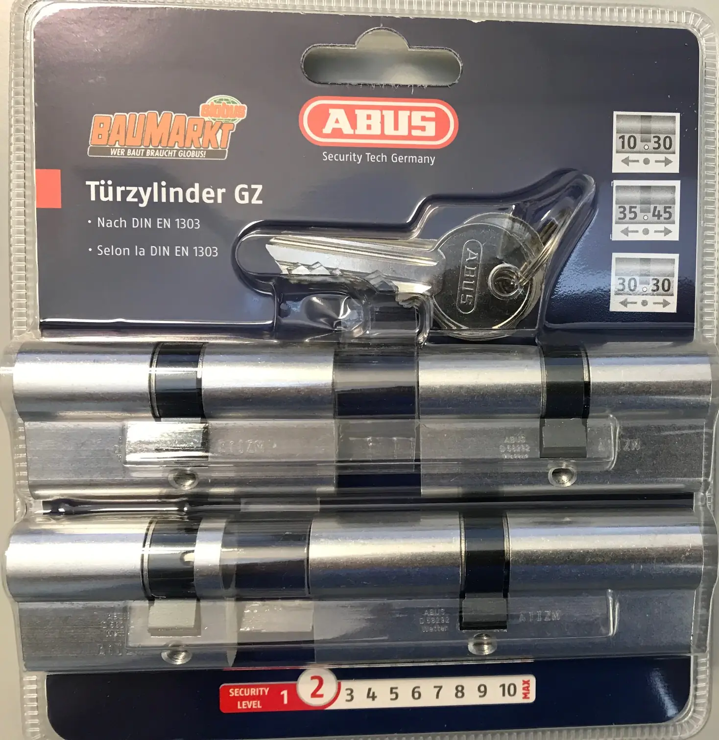 Abus Profilzylinder Set 10/30 mm, 30/30 mm, 35/45 mm