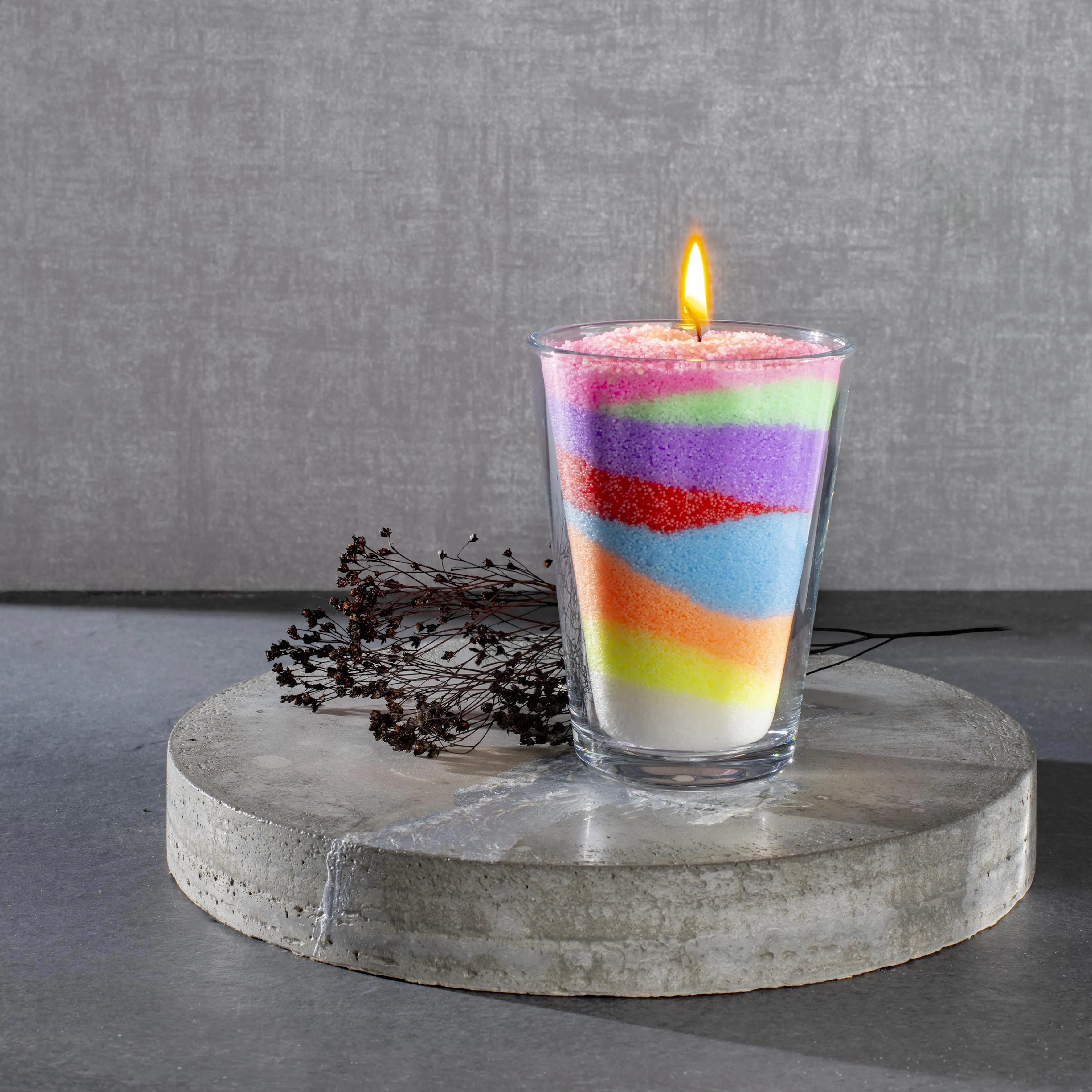 Glorex Kerzensand mit Docht 70 g hellblau