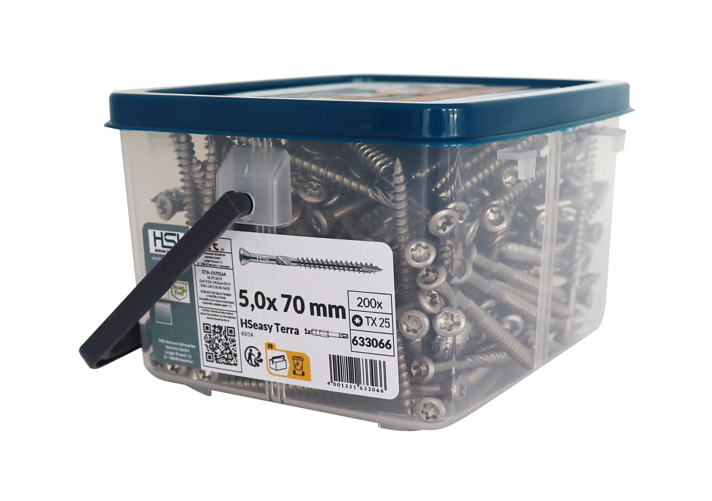 HSeasy Terra Terrassenschrauben TX 25 Ø 5,0 x 70 mm - 200 Stk. HSeasy Terra Terrassenschrauben TX 25 Ø 5,0 x 70 mm - 200 Stk.